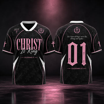 Christ Is King No. 01 Mesh Jersey, Colossians 1:17 Christian Apparel