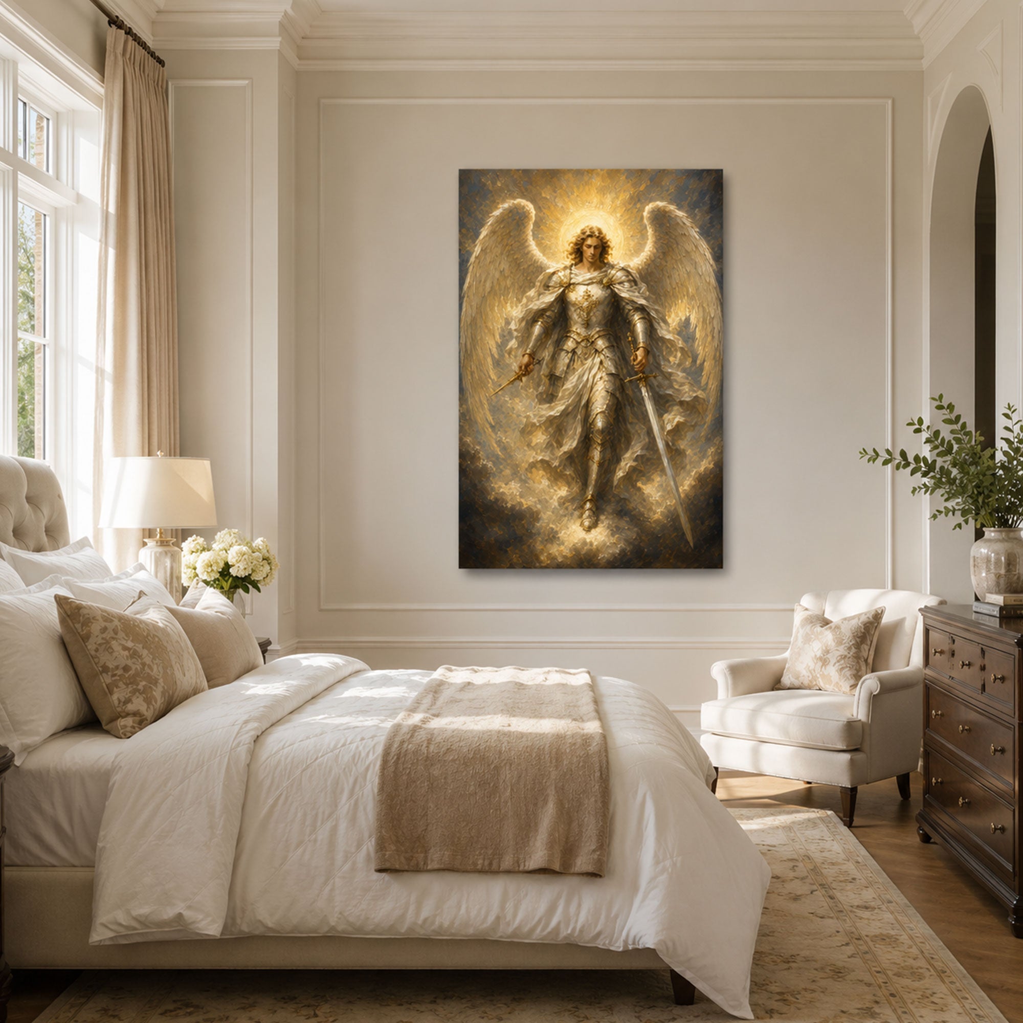 Saint Michael Archangel Canvas Print, Catholic Home Decor