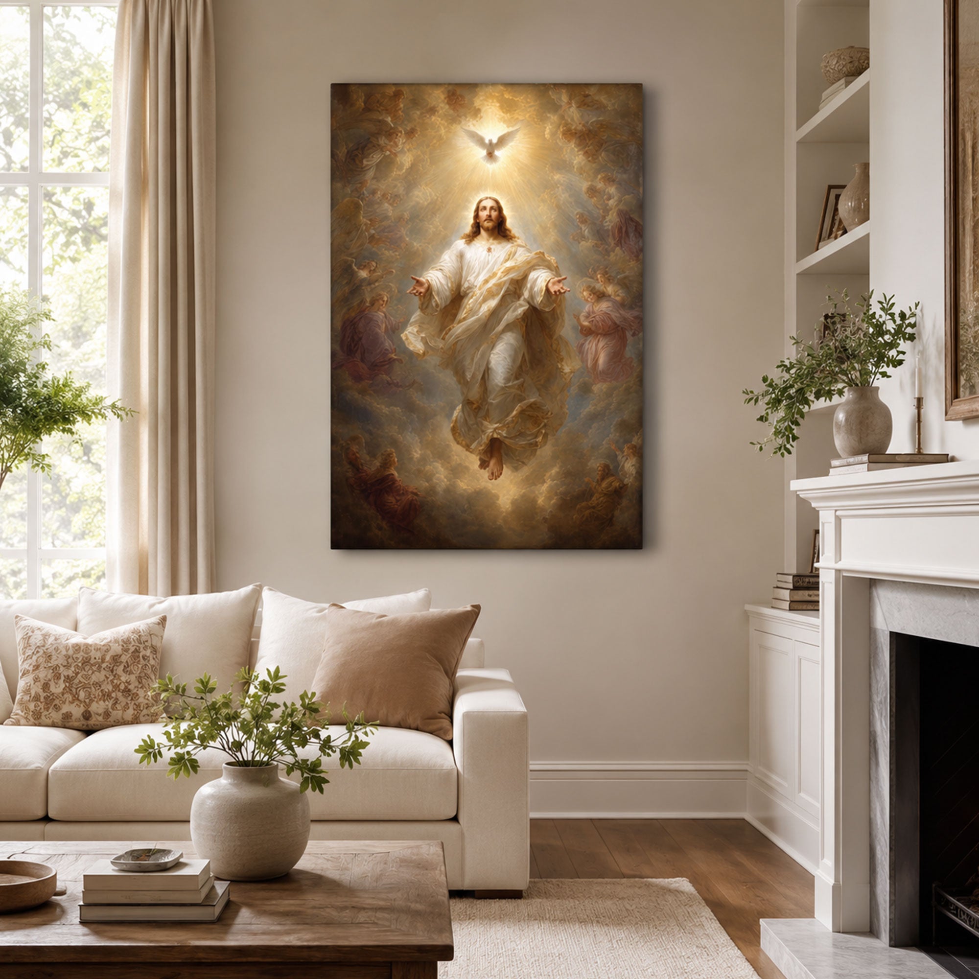 Ascension of Jesus Canvas Print, Christian Wall Decor