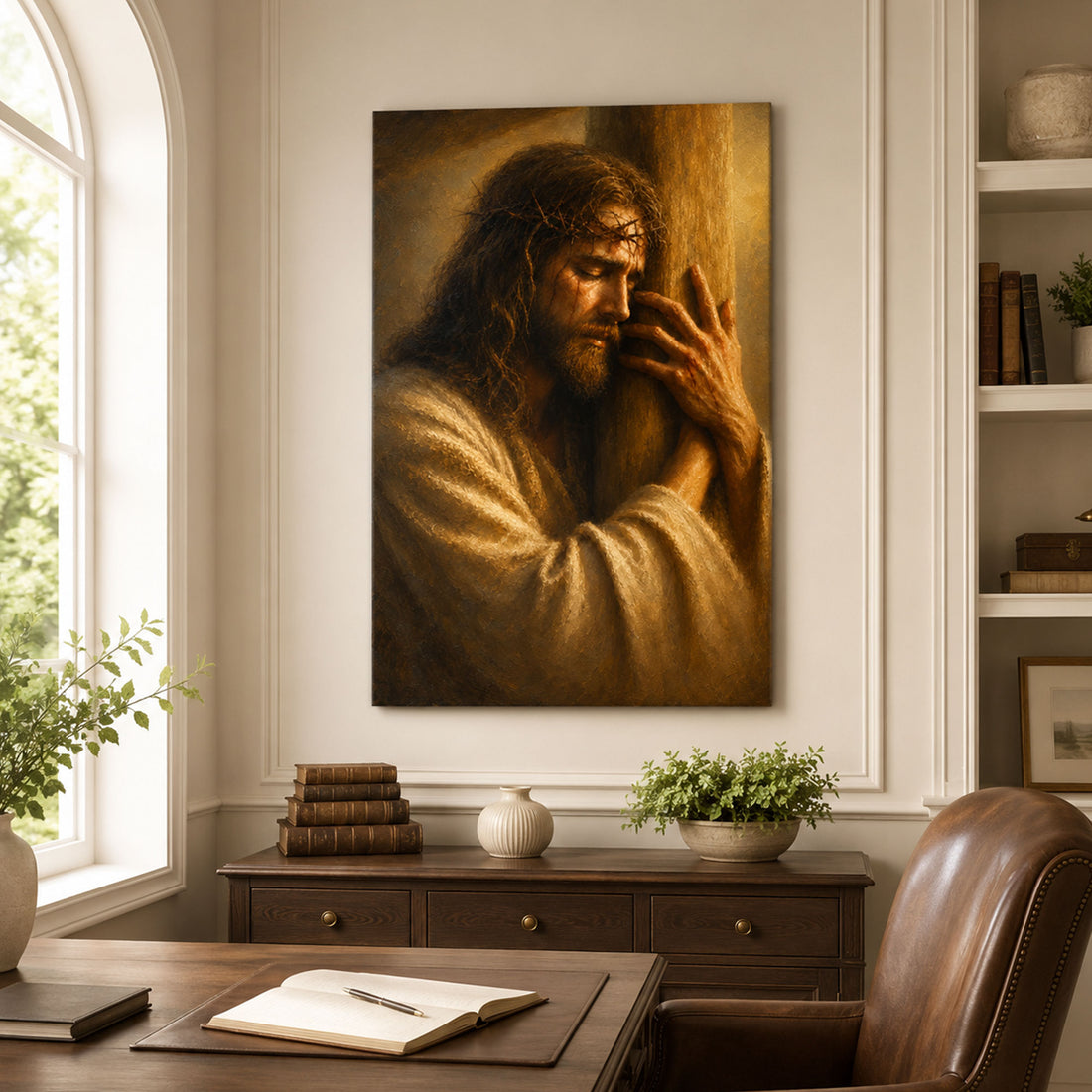 Jesus Carrying the Cross Canvas Print, Christian Home Decor
