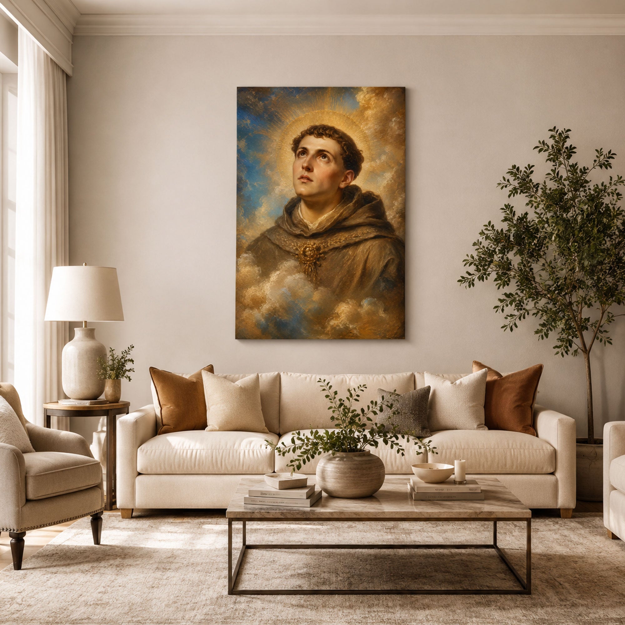 Saint Anthony of Padua Canvas Print, Franciscan Catholic Wall Decor, Christian Faith Gift