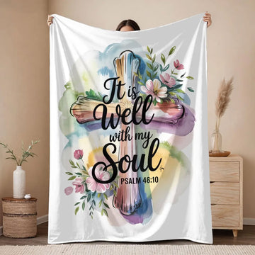 Personalized Christian Fleece Blanket for Mom, Child of God Faith Throw, Custom Name Gift Idea, Prayer Blanket, Family Gift