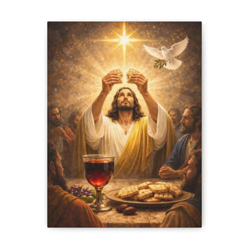 The Last Supper Communion Canvas Print, Matte Stretched Christian Wall Art, Religious Faith Home Decor