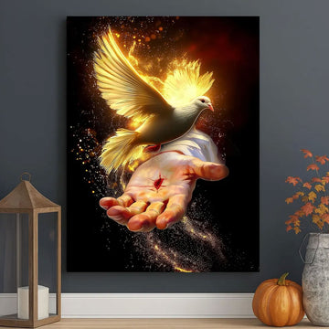 Holy Spirit Dove Canvas Print, Christian Faith Wall Art, Symbol of Healing and Divine Presence, Jesus Sacrifice Inspired Decor, Inspirational Spiritual Gift
