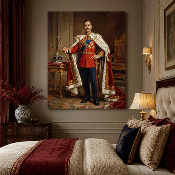 Custom Face For Dad The Great King Canvas, Personalized Royal Portrait, Funny Father’s Day Gift