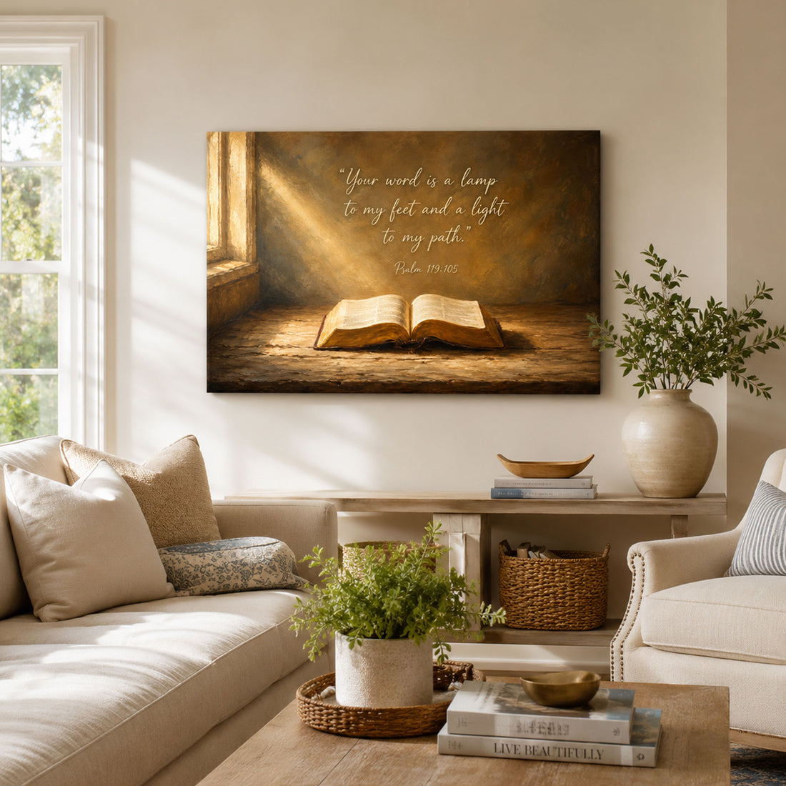 Personalized Bible Verse Canvas Print, Christian Home Decor