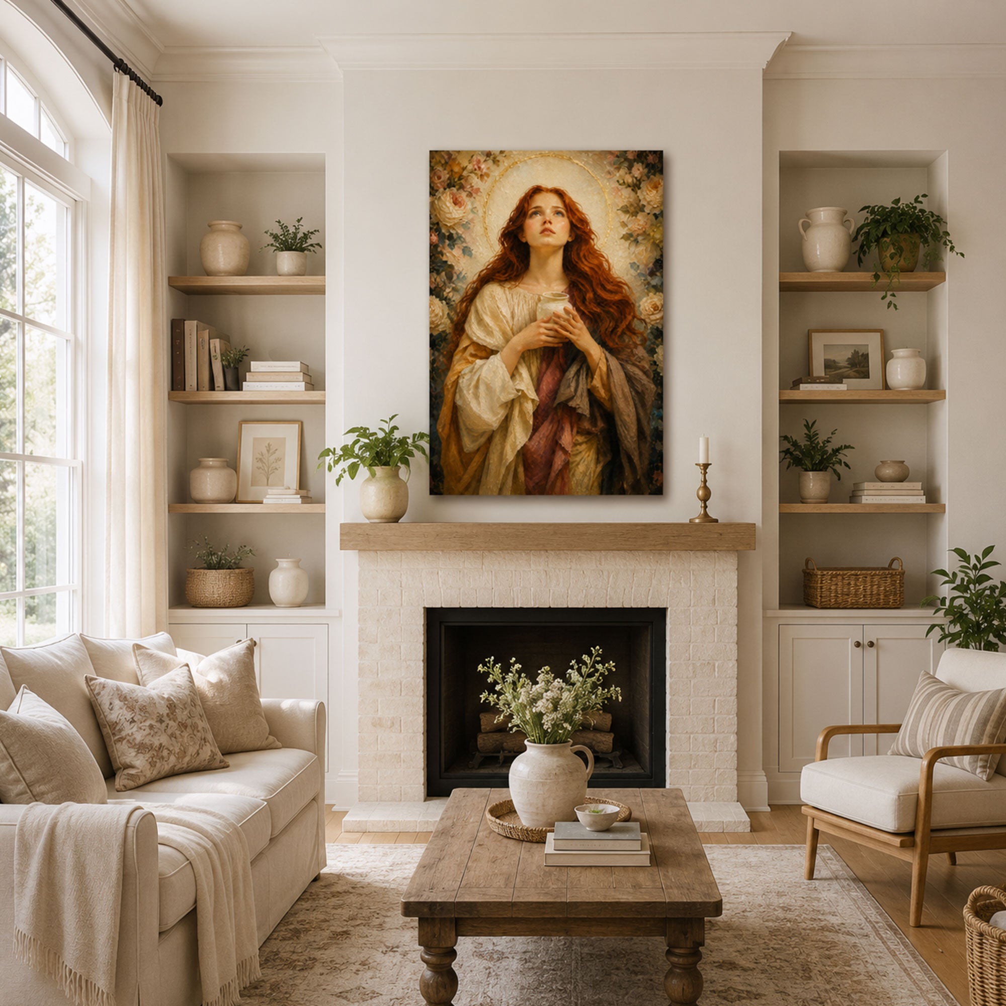Saint Mary Magdalene Canvas Print, Soft Catholic Faith Decor