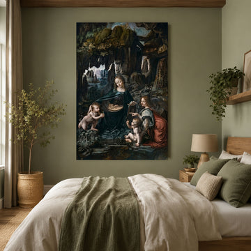 Virgin Mary and Child Renaissance Canvas Art, Classical Christian Wall Decor, Sacred Religious Masterpiece Artwork
