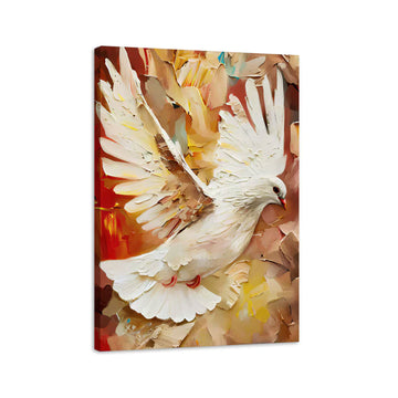 White Dove Canvas Print, Peaceful Bird Wall Art, Holy Spirit Symbol, Christian Faith Decor, Spiritual Home Artwork