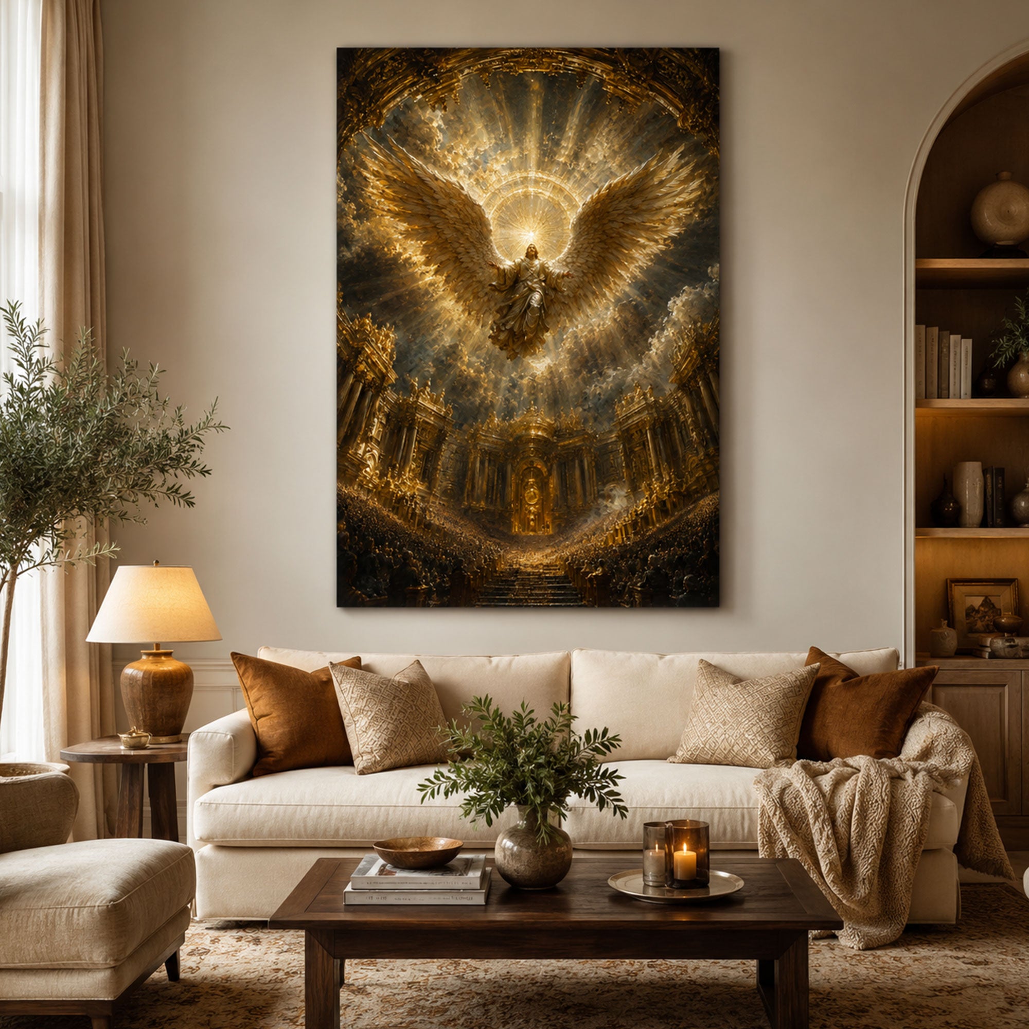 Heavenly Angel Canvas Print, Christian Angel Wall Art, Faith Home Decor