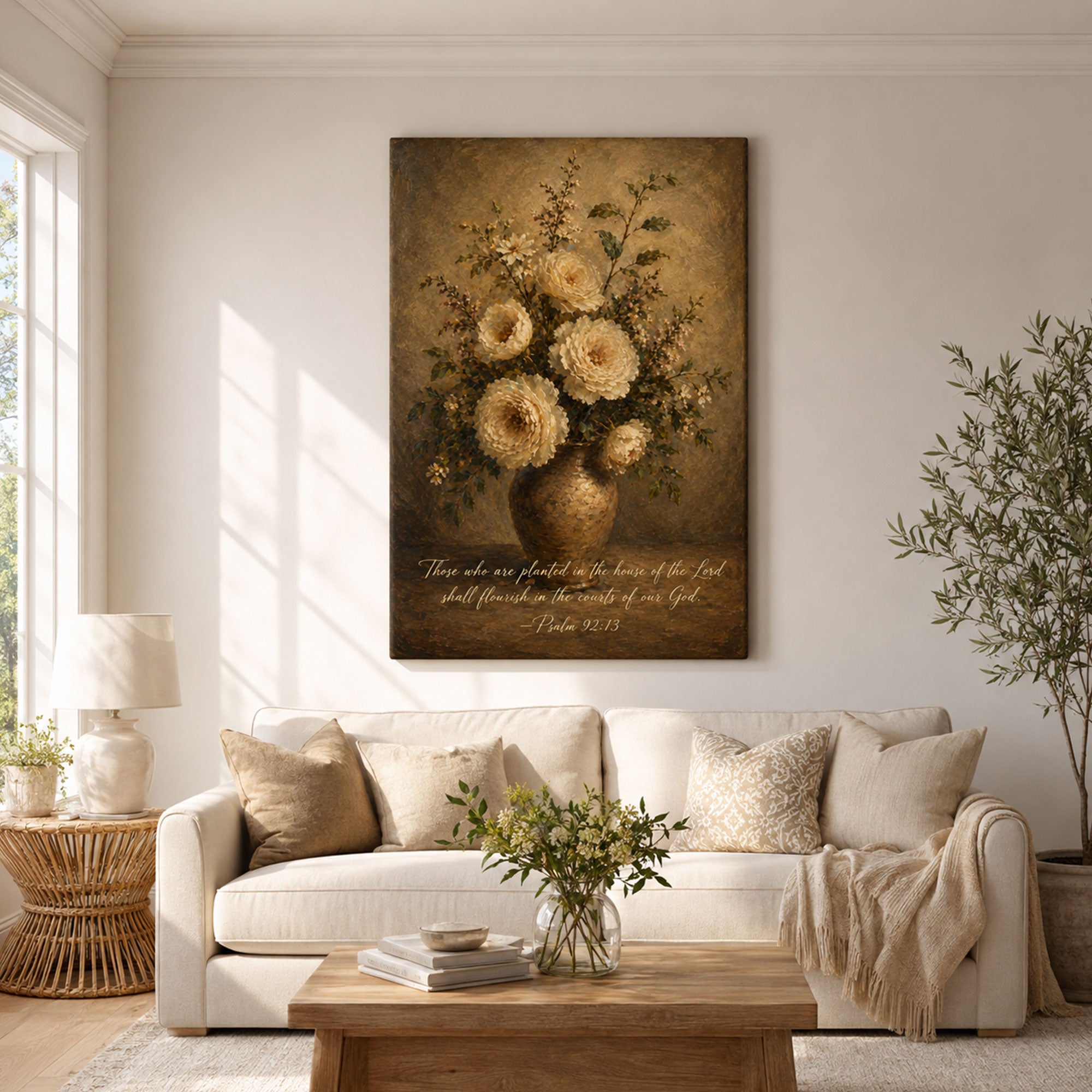 Psalm 92:13 Canvas Print, Those Who Are Planted Shall Flourish Christian Wall Decor, Faith Gift
