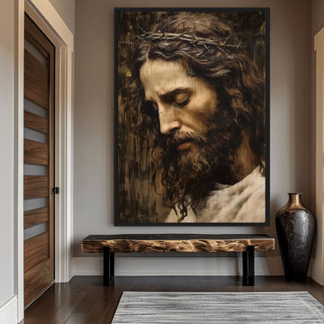 Jesus Christ Portrait Canvas Print, Religious Christian Wall Decor, Inspirational Faith Home Artwork