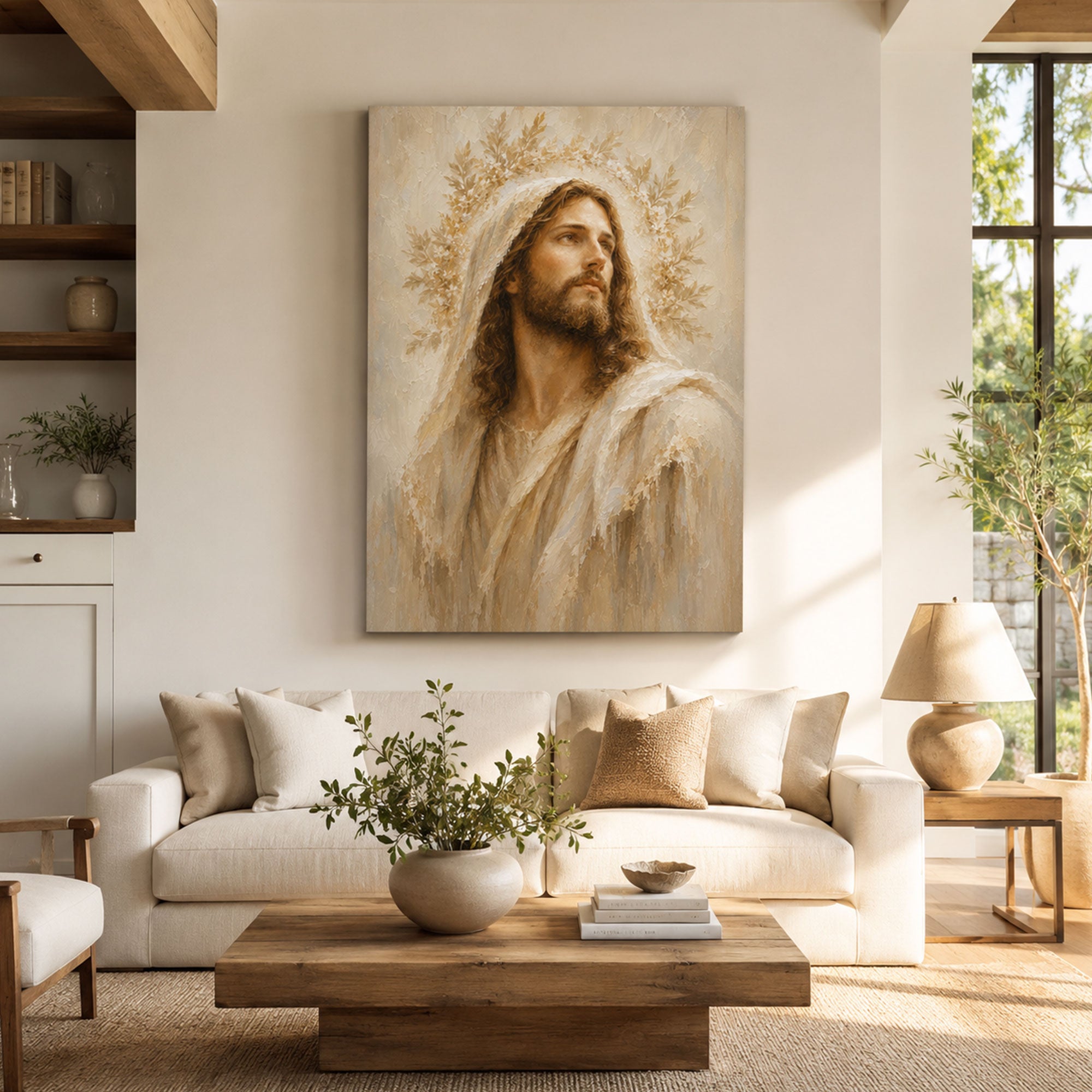 Jesus Christ Portrait Canvas Print, Prince of Peace Christian Wall Decor, Faith Gift