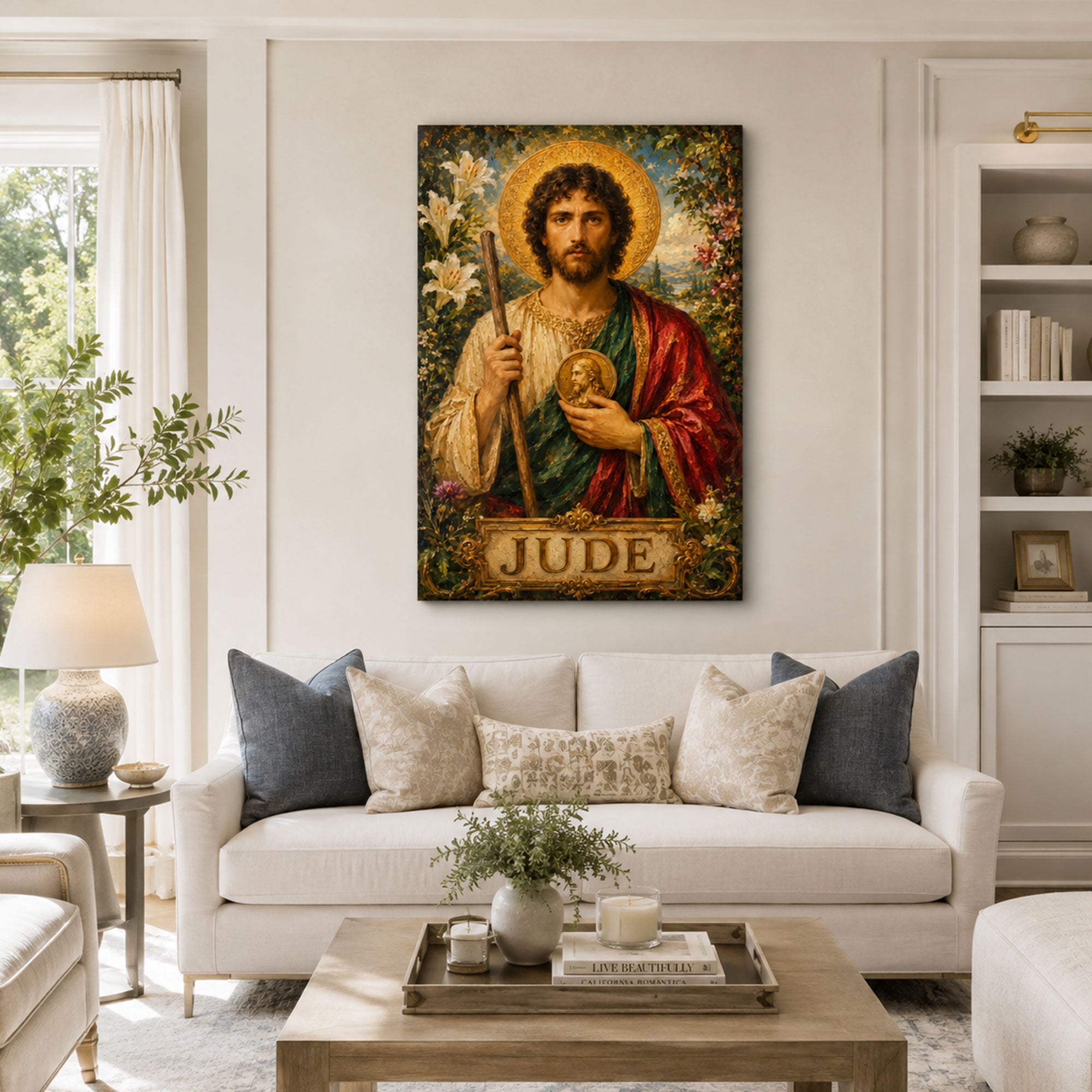 Saint Jude Thaddeus Canvas Print, Patron Saint of Hope Catholic Wall Decor, Faith Gift