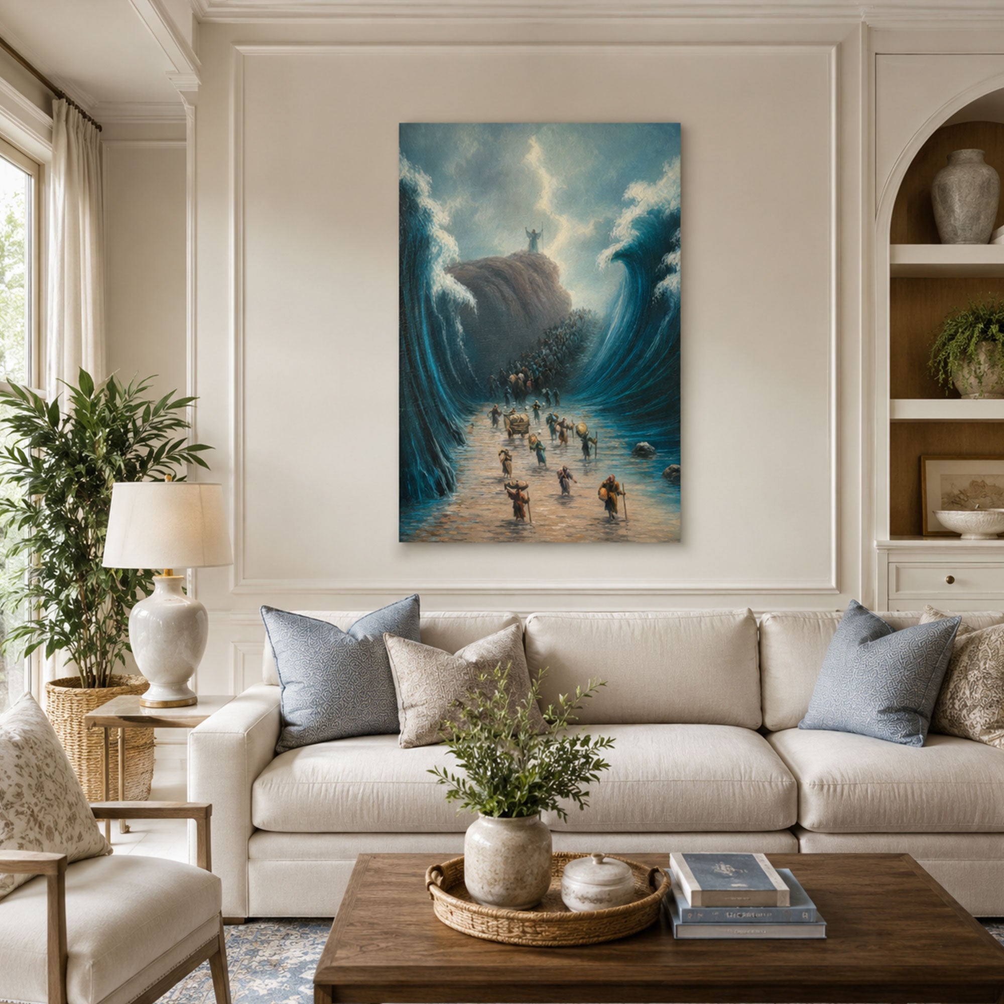 Exodus Red Sea Miracle Canvas Print, Christian Home Decor