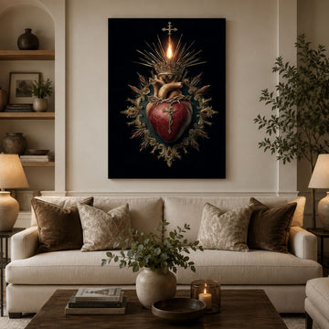Sacred Heart of Jesus Canvas Print, Catholic Wall Art, Religious Home Decor, Christian Faith Gift