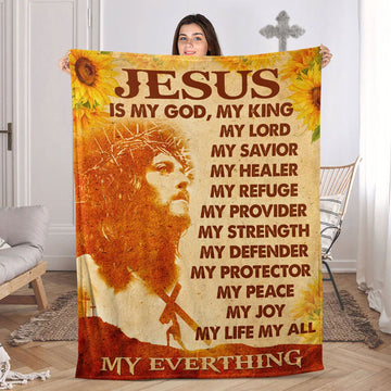 Jesus Fleece Blanket, I Can Do All Things Faith Throw, Christian Gift, Spiritual Religious Blanket, Inspirational Decor