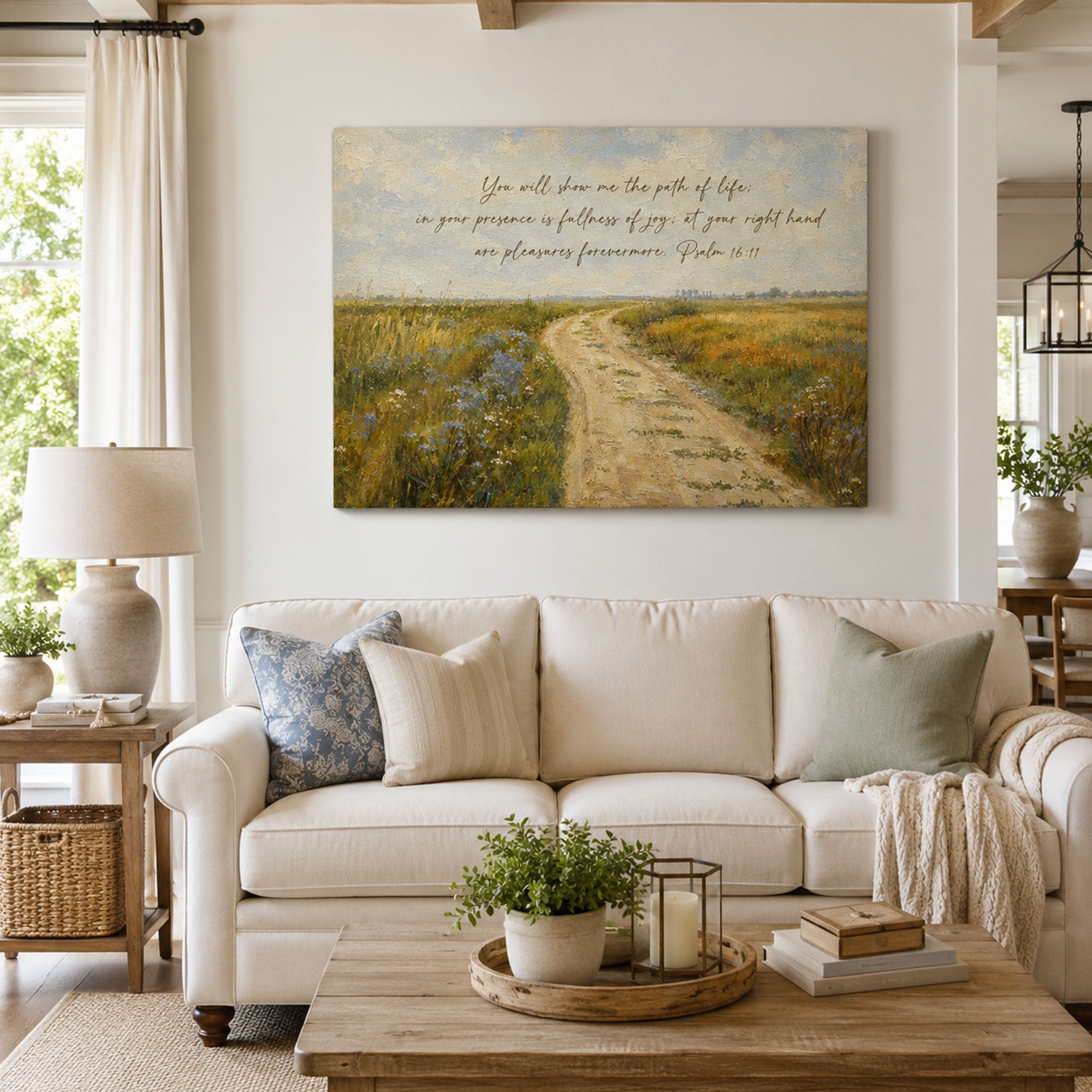 Psalm 16:11 Canvas Print, Path of Life Scripture Christian Decor