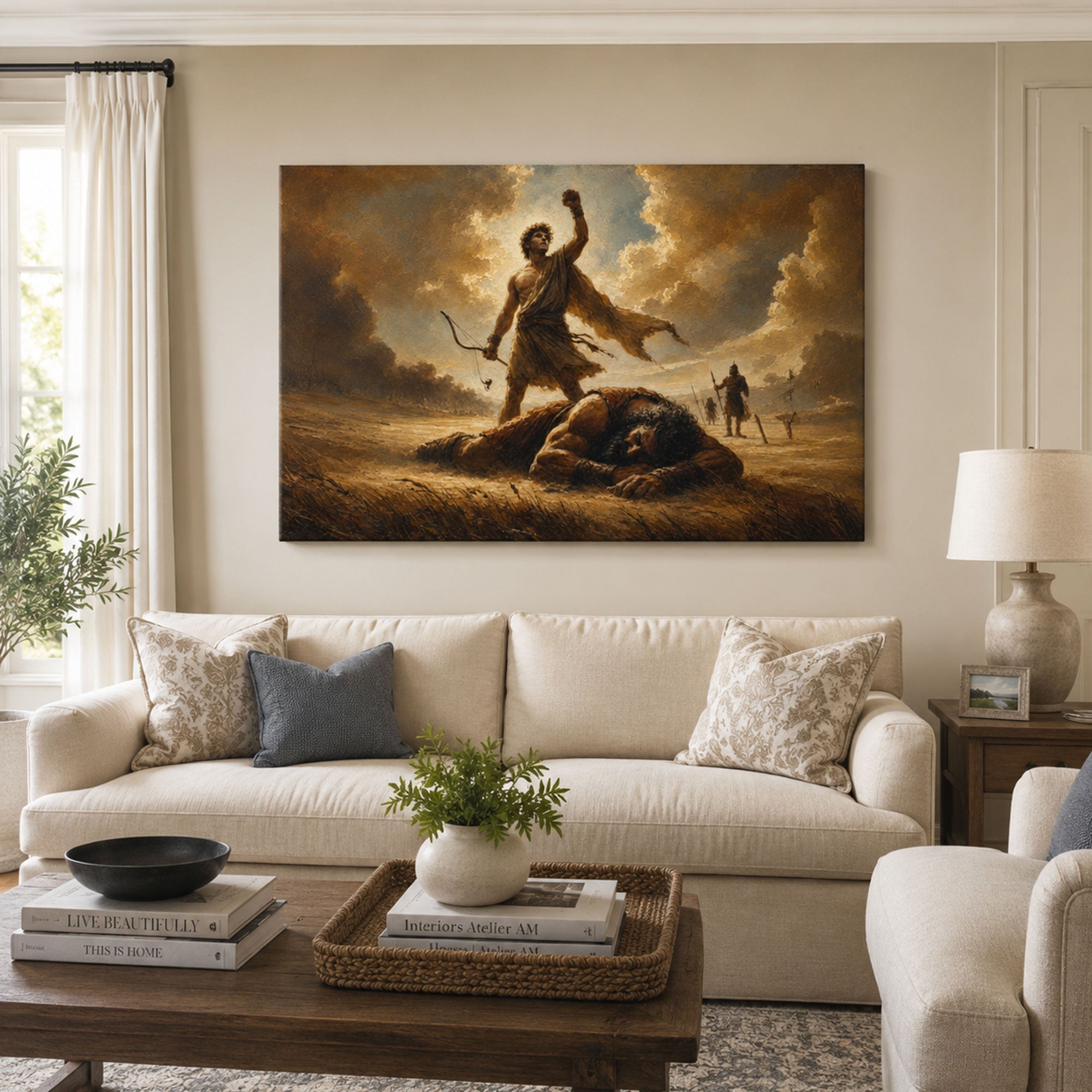 Faith Over Fear David Canvas Print, Christian Home Decor