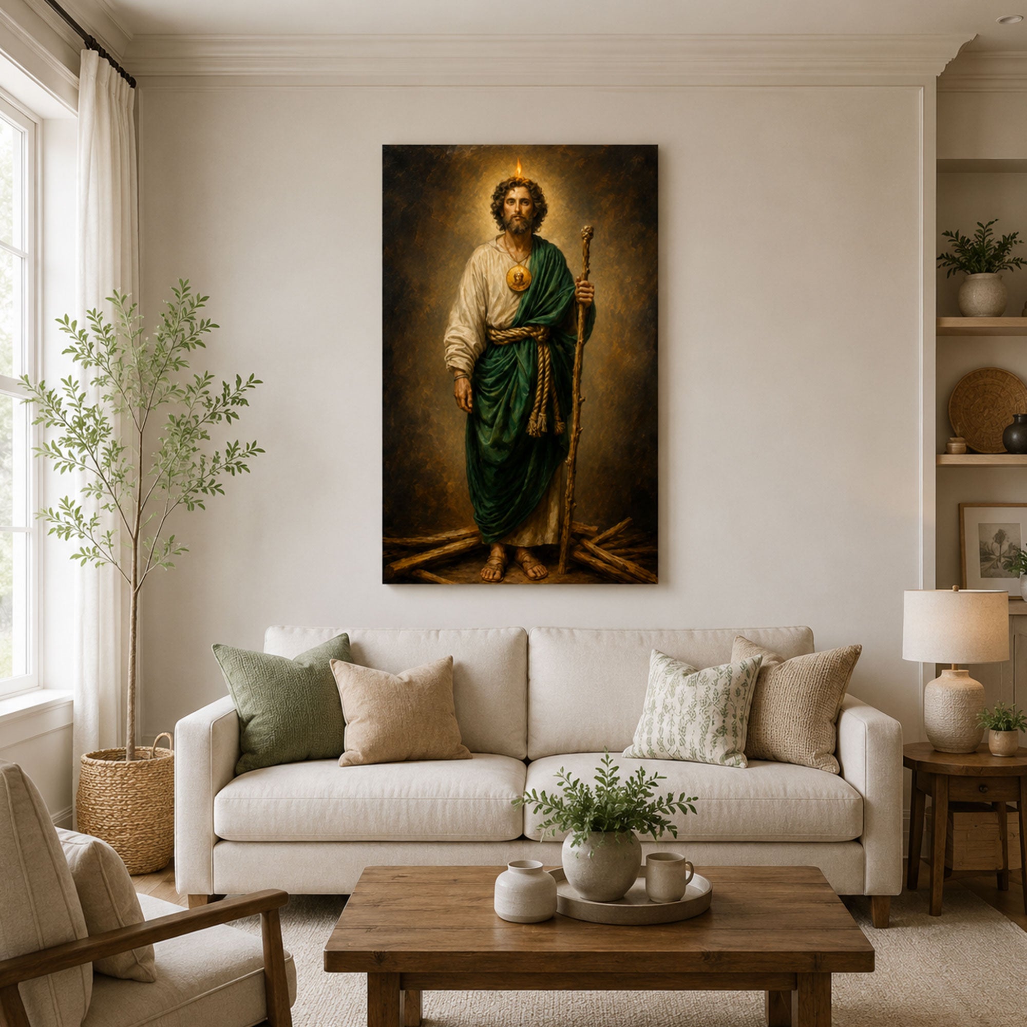 Saint Jude Thaddeus Canvas Print, Patron Saint of Hope Catholic Wall Decor, Faith Gift