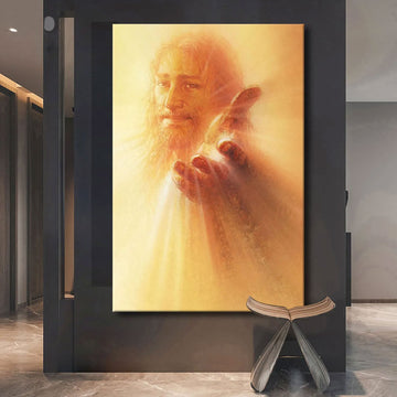 Faith in Him Canvas Print, Inspirational Christian Wall Art, Jesus Faith Decor, Spiritual Home Artwork