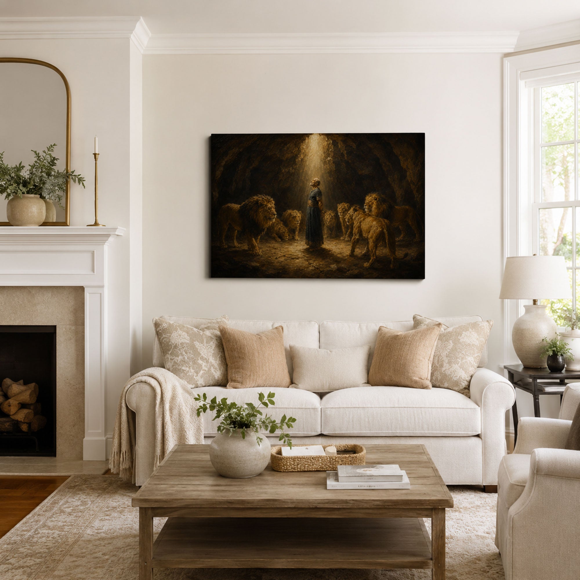 Daniel Beneath Heaven’s Light Canvas Print, Christian Home Decor