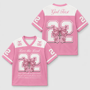 Love the Lord 22 Mesh Jersey, Matthew 22:37-39 Christian Apparel