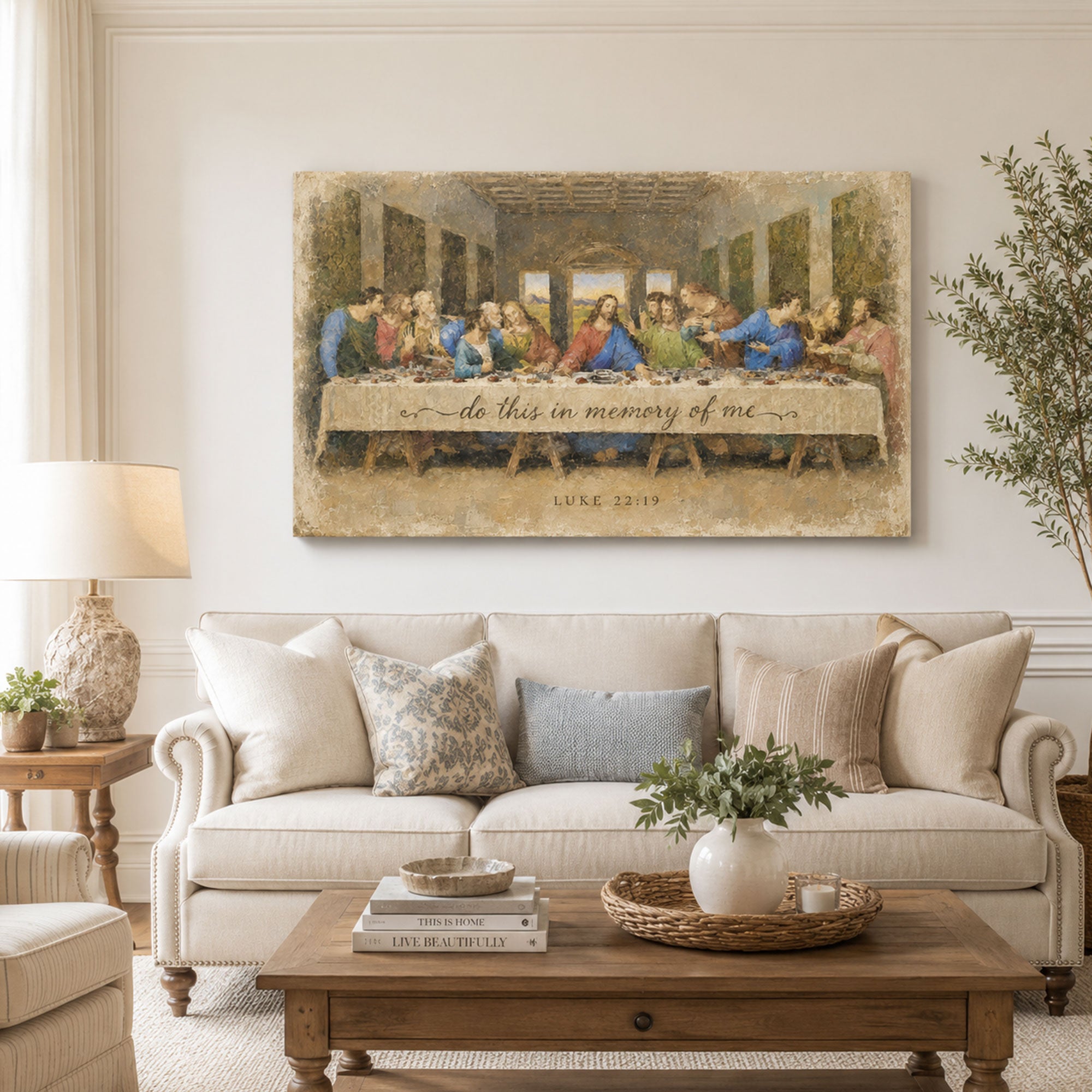 Last Supper Luke 22:19 Canvas Print, Christian Home Decor