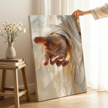 Hand of Christ Canvas Print, Christian Wall Art, Faith Inspired Religious Decor for Prayer Room Home