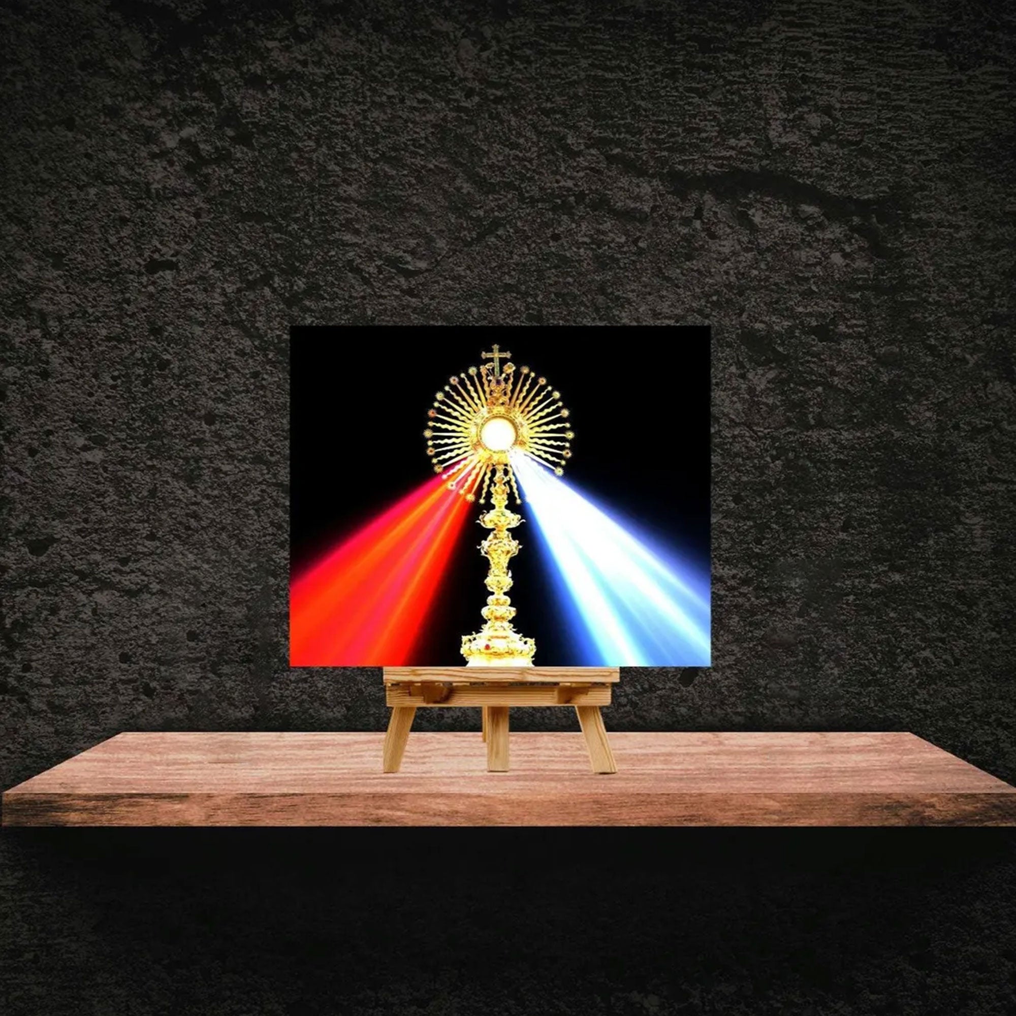 Divine Mercy Jesus Canvas Print, Eucharist Monstrance Religious Wall Art Home Decor