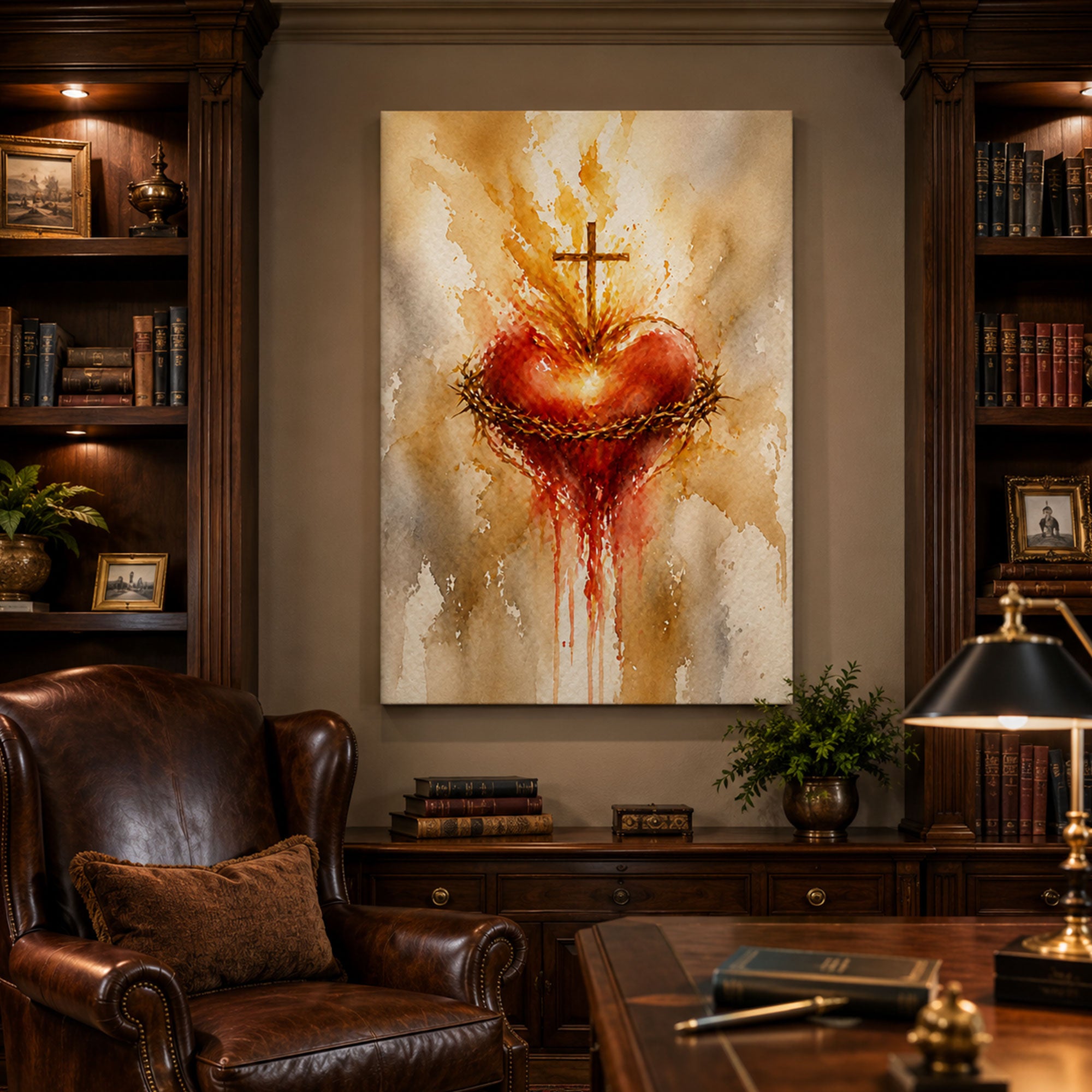 Sacred Heart of Jesus Canvas Print, Christian Religious Wall Art, Spiritual Catholic Home Decor