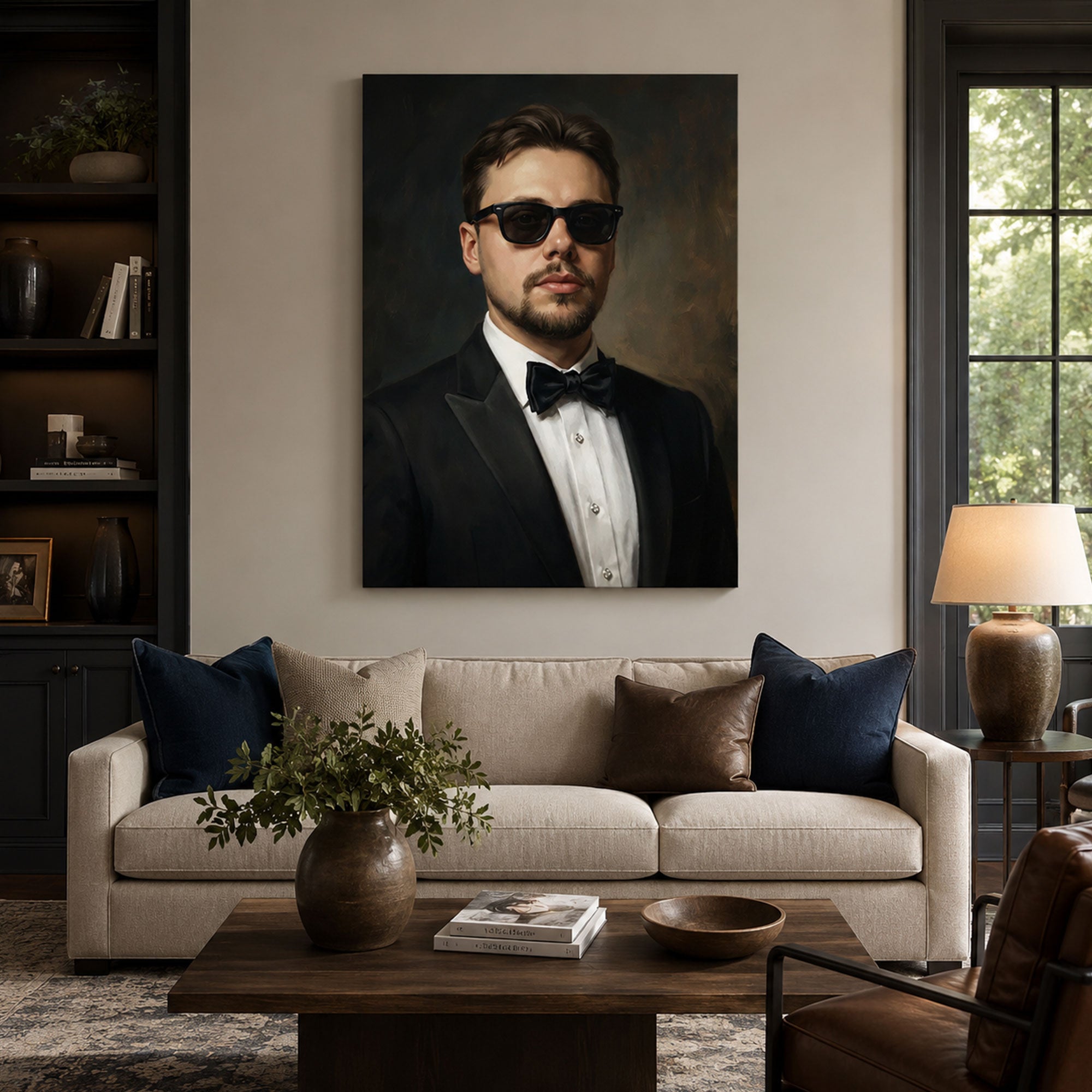 Custom Face For Dad The Icon Canvas, Personalized Tuxedo Portrait, Funny Father’s Day Gift
