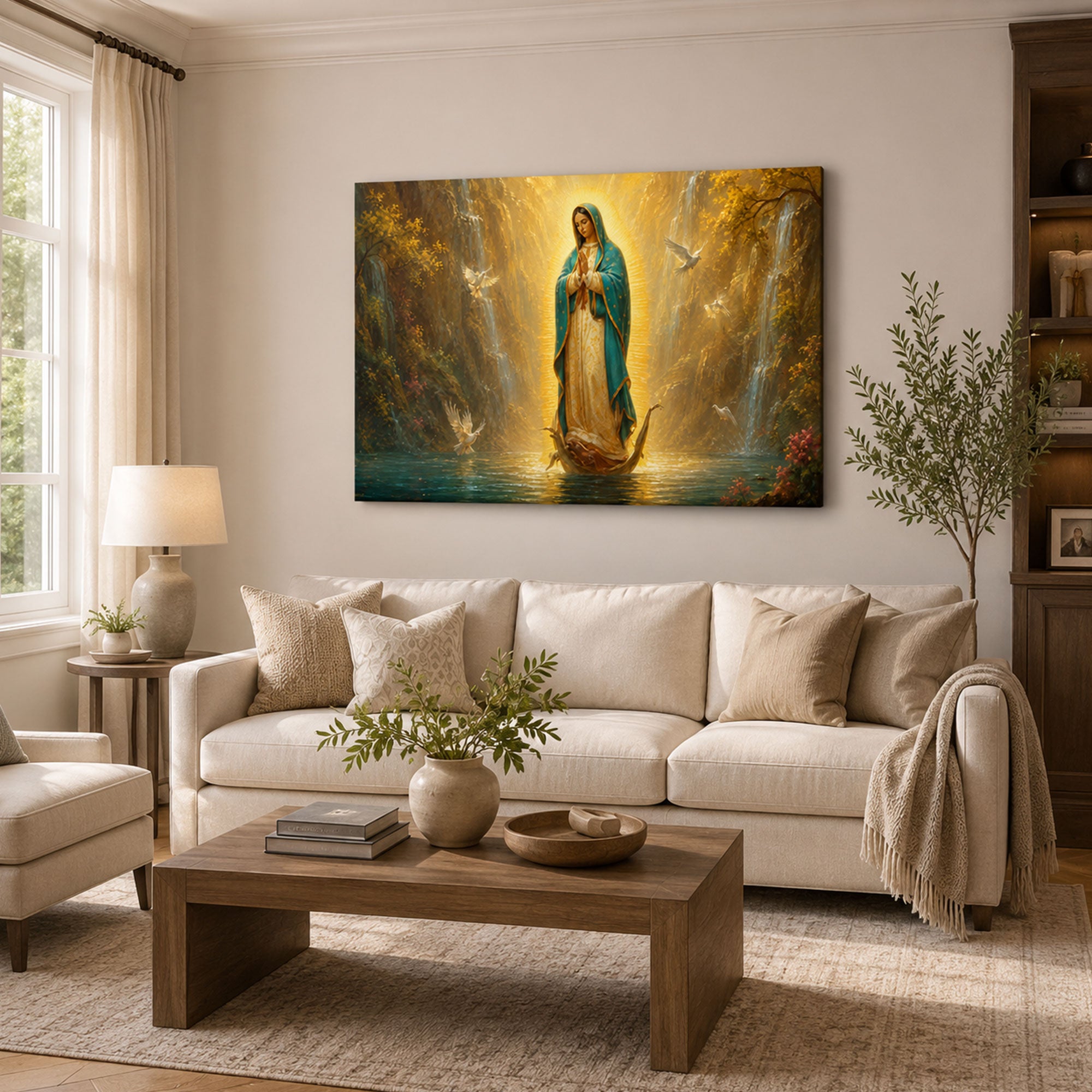 Immaculate Conception Virgin Mary Canvas Print, Catholic Wall Decor, Marian Faith Gift