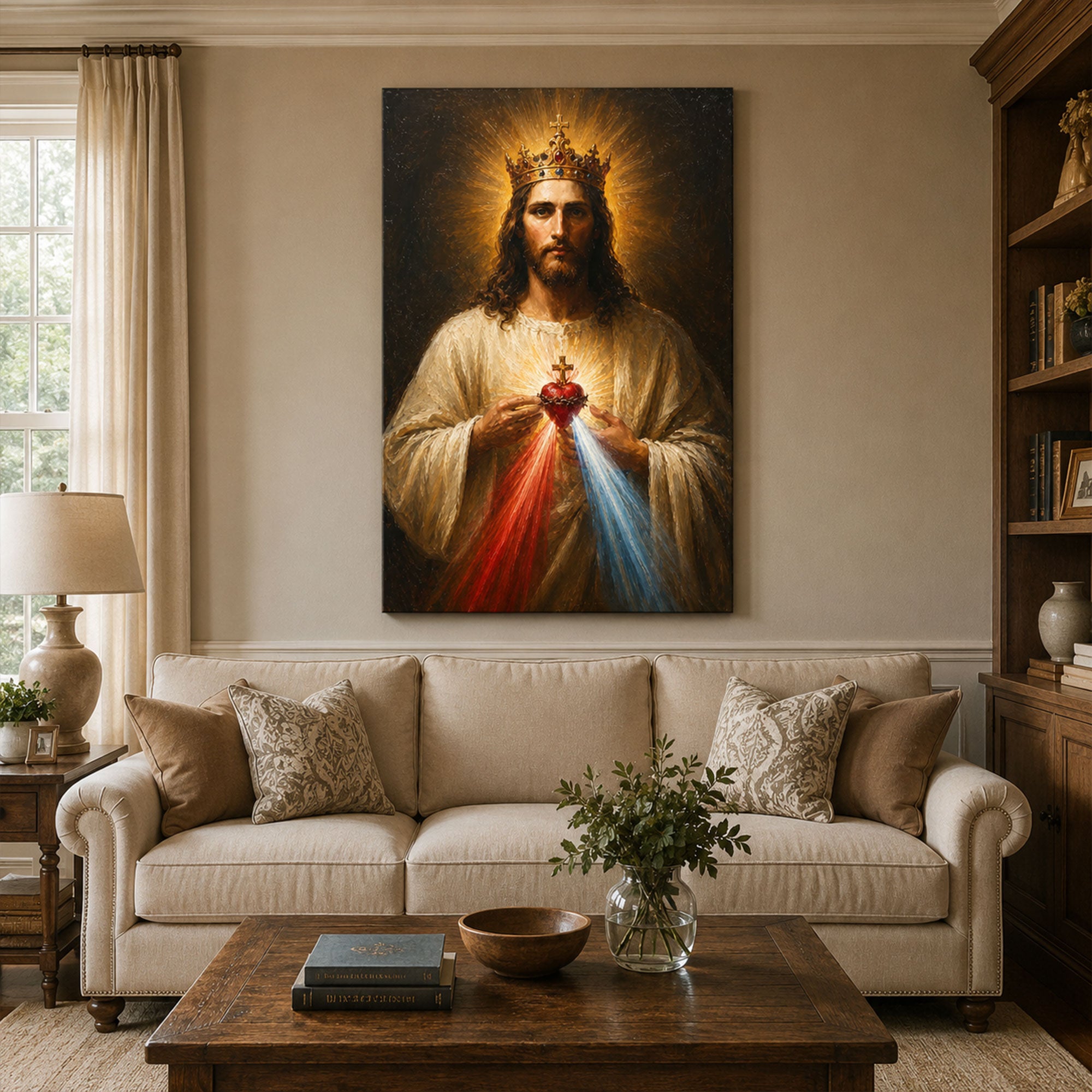 Divine Mercy Jesus Canvas Print Christ the King Sacred Heart Christian Wall Art Faith Home Decor