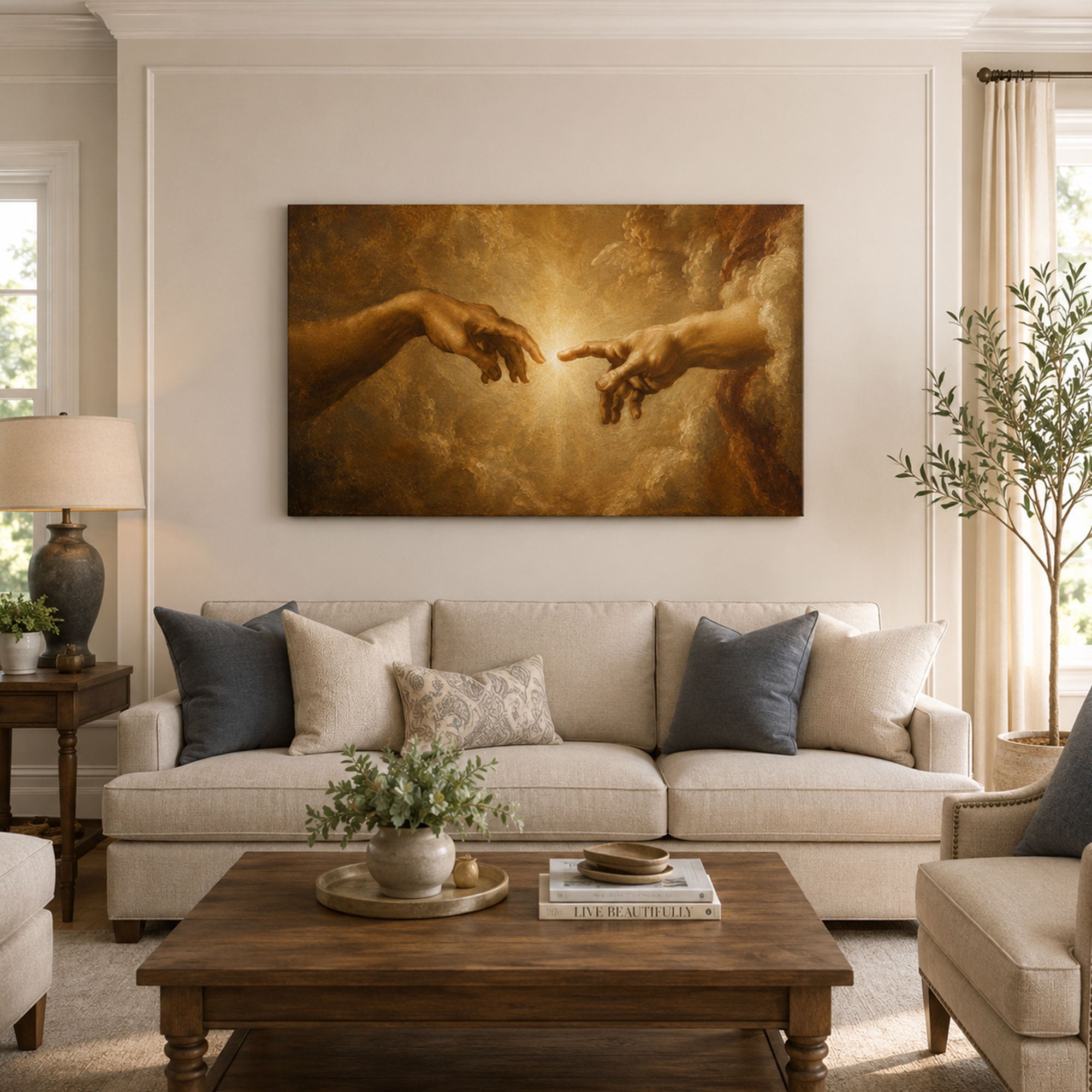 Genesis Creation of Man Canvas Print, Biblical Home Decor