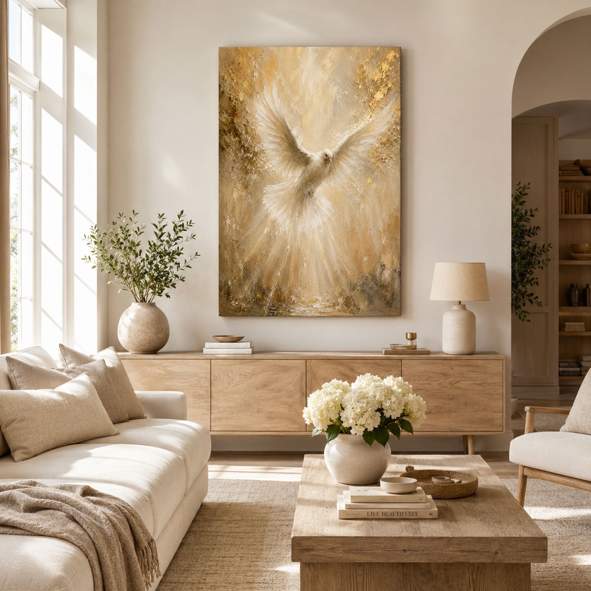 Holy Spirit Dove Canvas Print, Christian Wall Decor, Baptism Confirmation Faith Gift