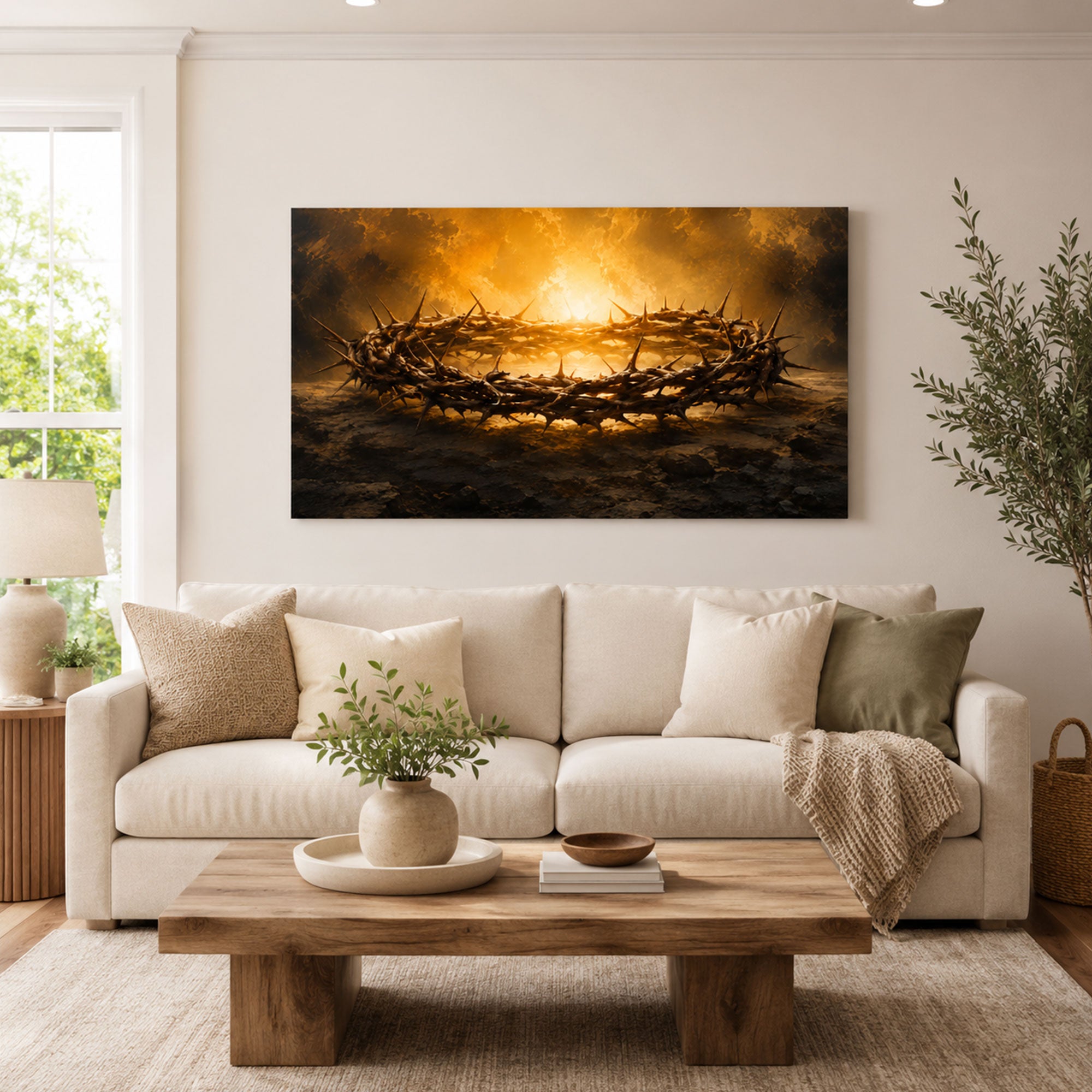 Crown of Thorns Canvas Print, Christian Home Decor