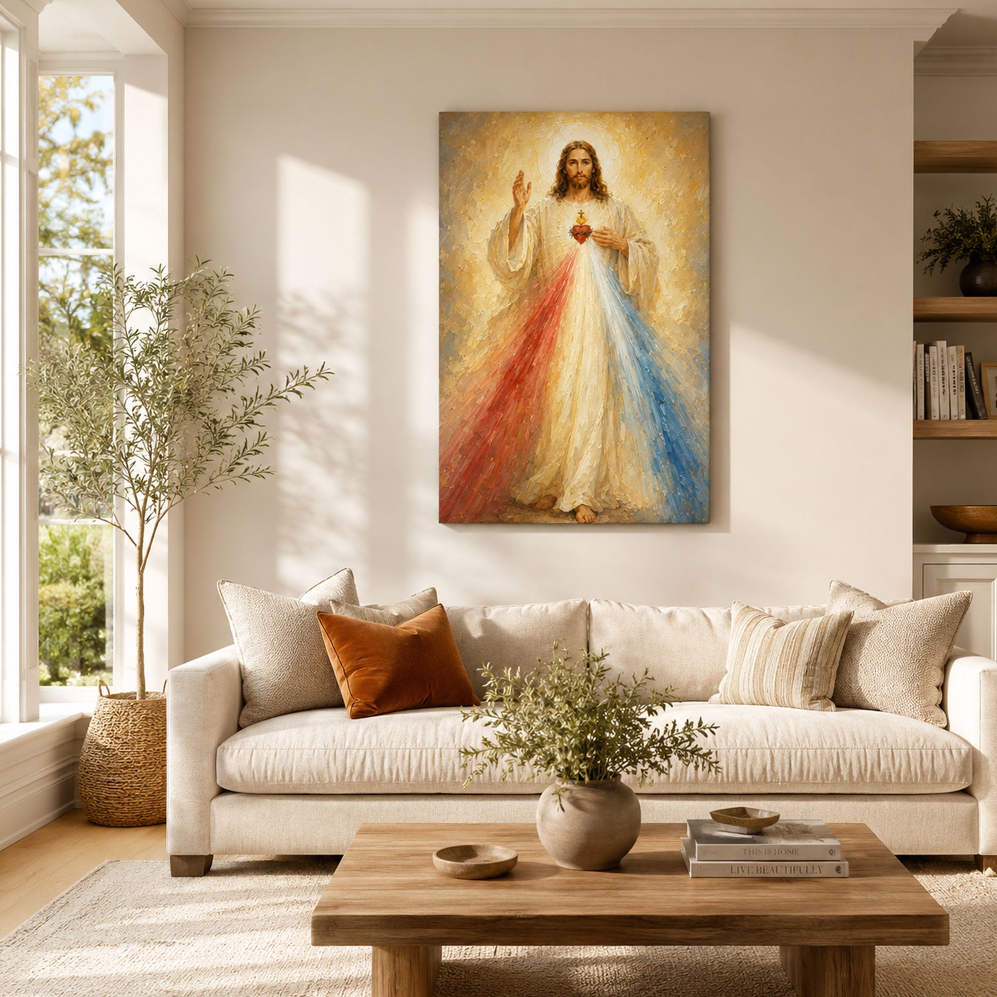 Divine Mercy Jesus Canvas Print, Jesus I Trust in You Catholic Wall Decor, Faith Gift