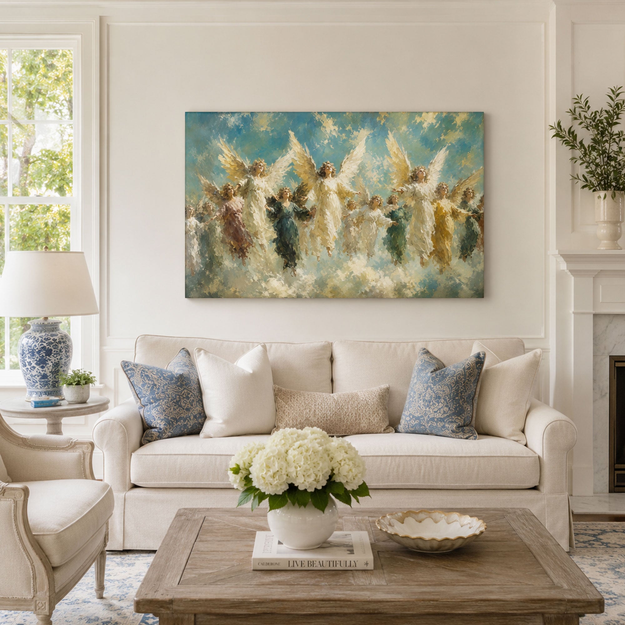 Heavenly Choir of Angels Canvas Print, Christian Home Decor