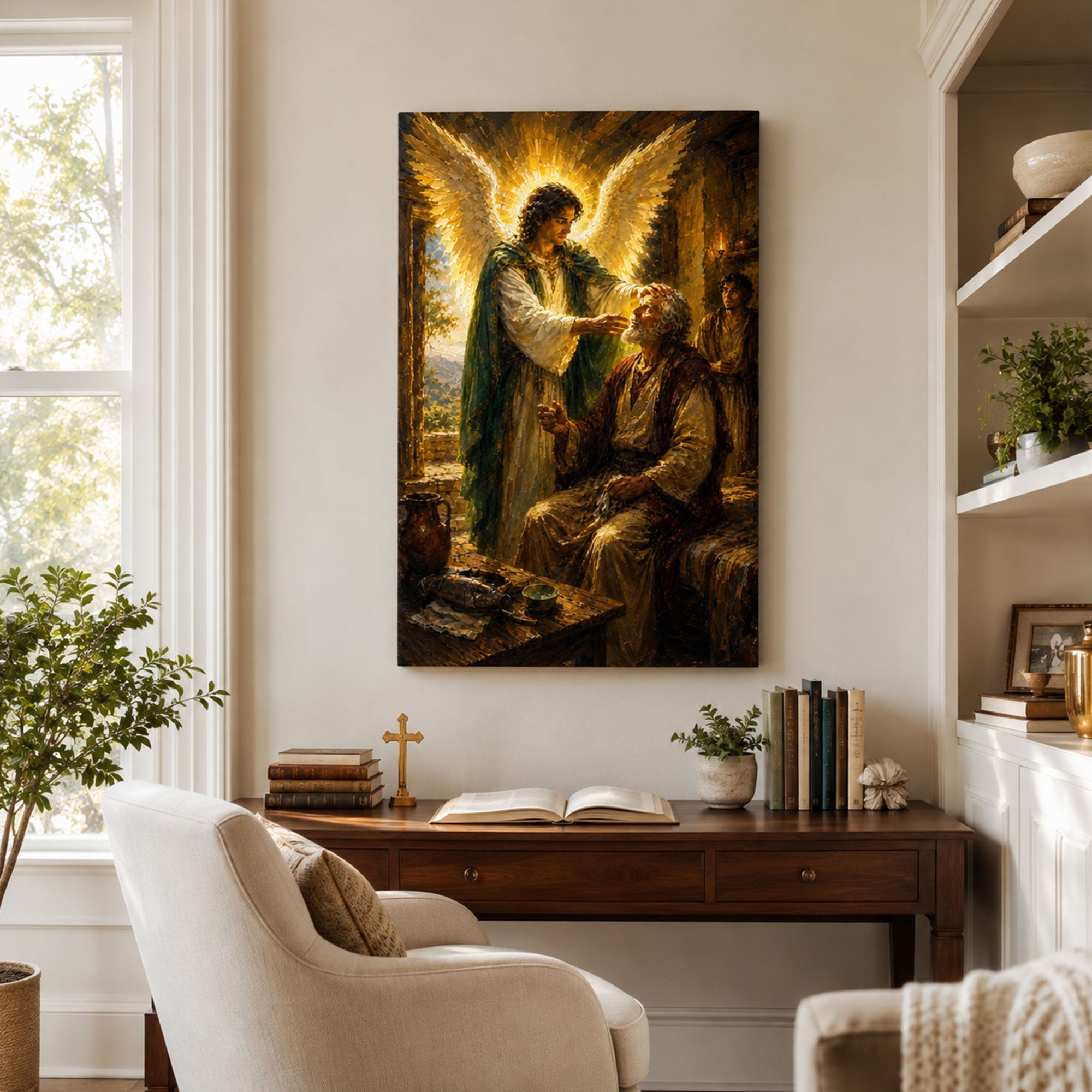 Archangel Raphael Healing Tobit Canvas Print, Catholic Wall Decor, Healing Faith Gift