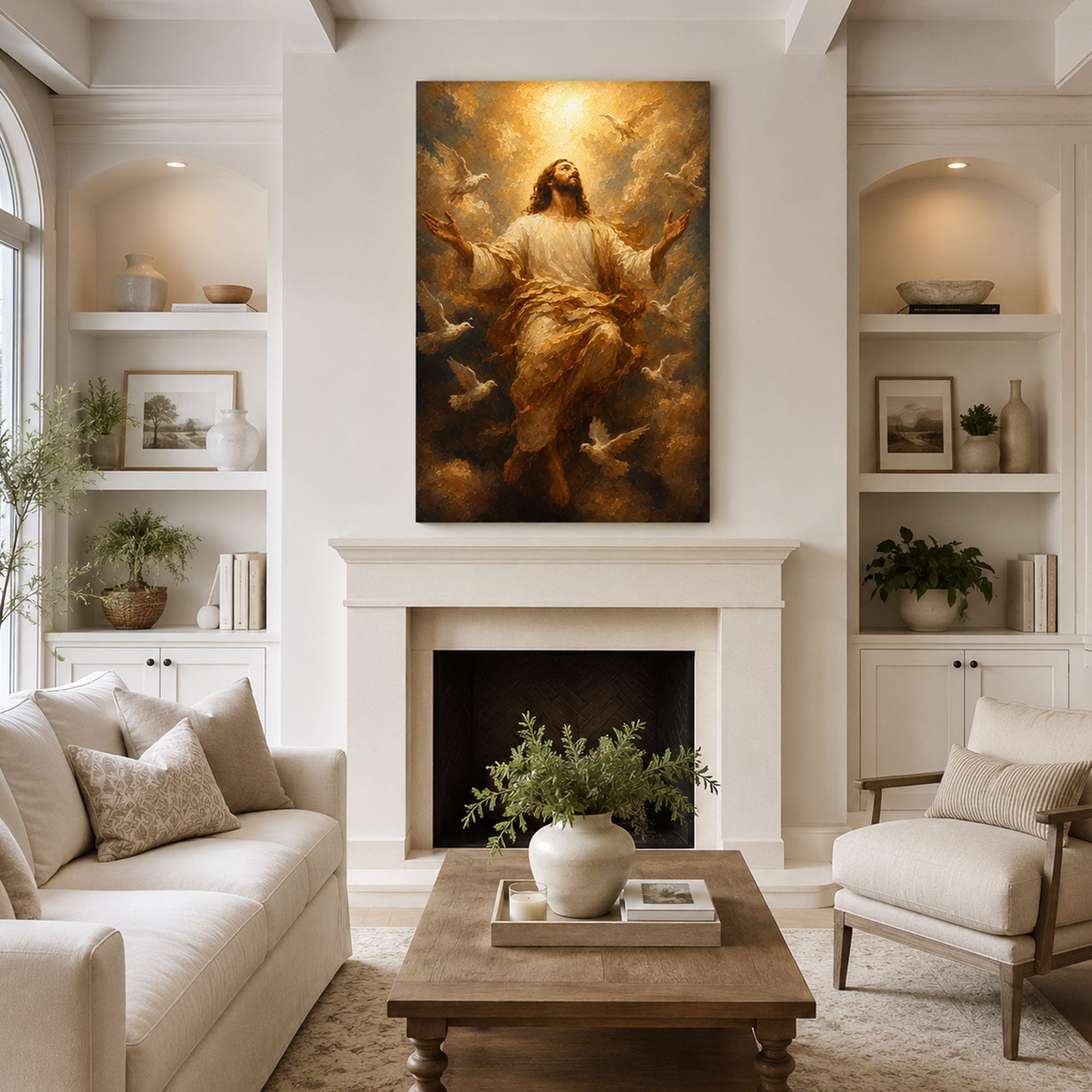 Ascension of Jesus Christ Canvas Print, Risen Lord in Heavenly Glory, Christian Wall Decor, Faith Gift