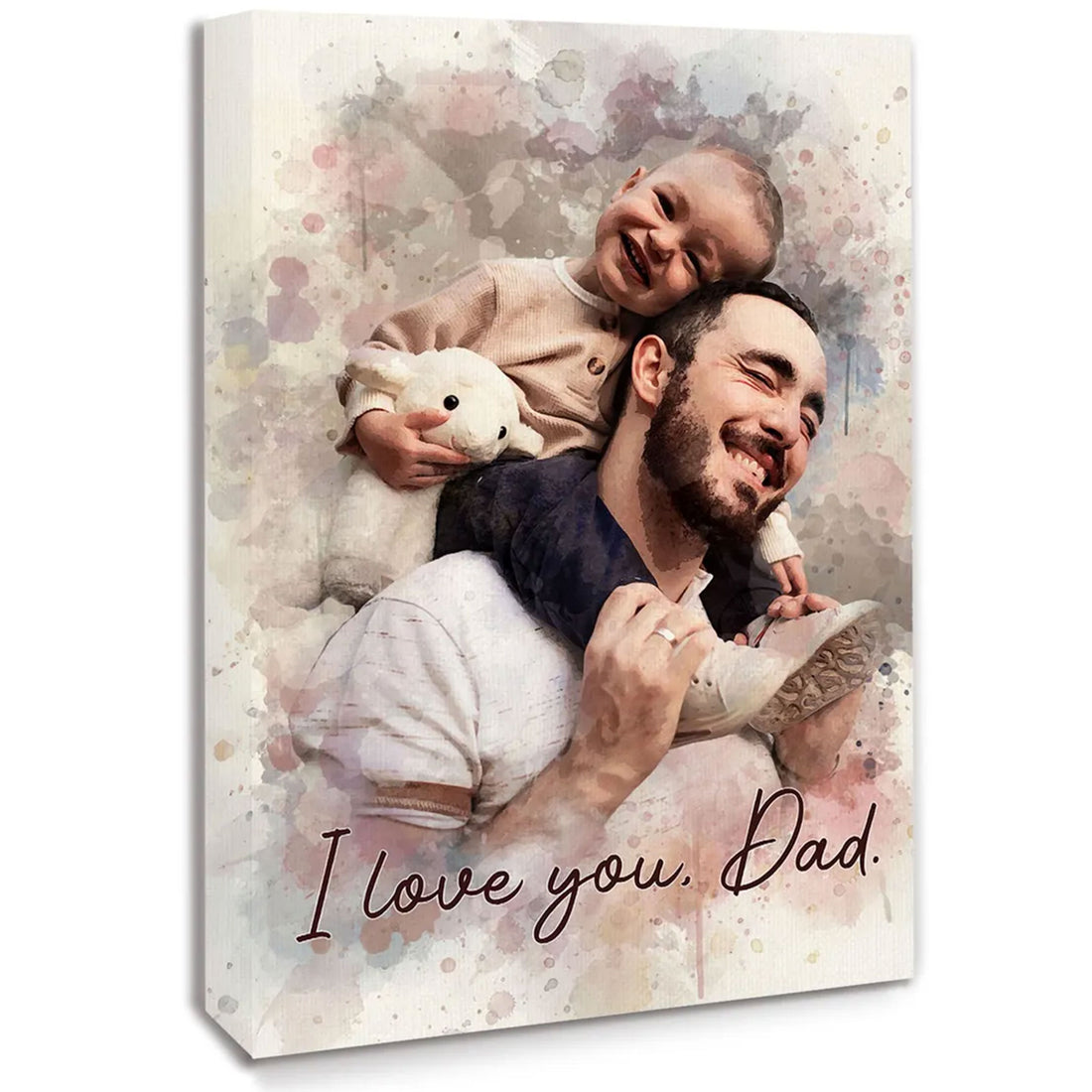 Custom Dad Canvas with Photo and Text, Personalized Father’s Day Wall Art Gift for Dad