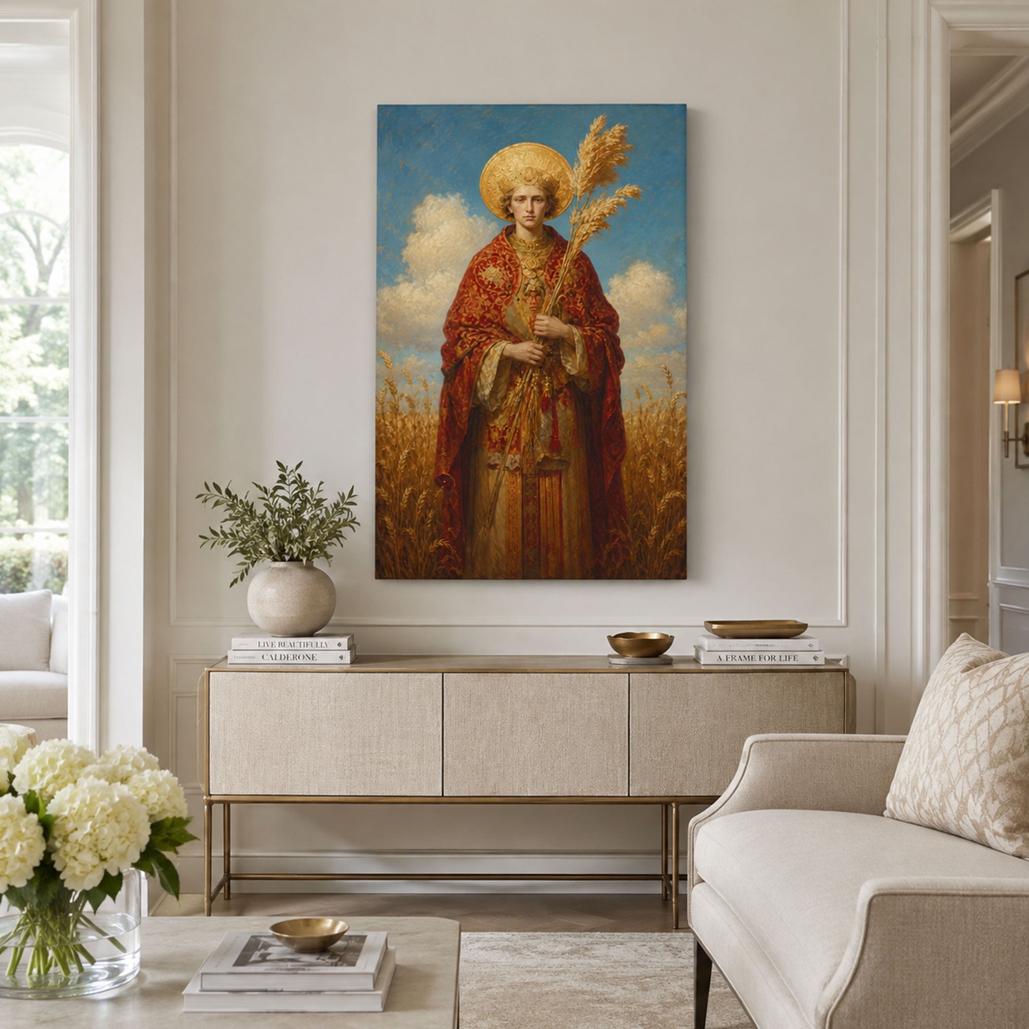 Saint Vincent Martyr Canvas Print, Catholic Saint Wall Decor, Christian Faith Gift