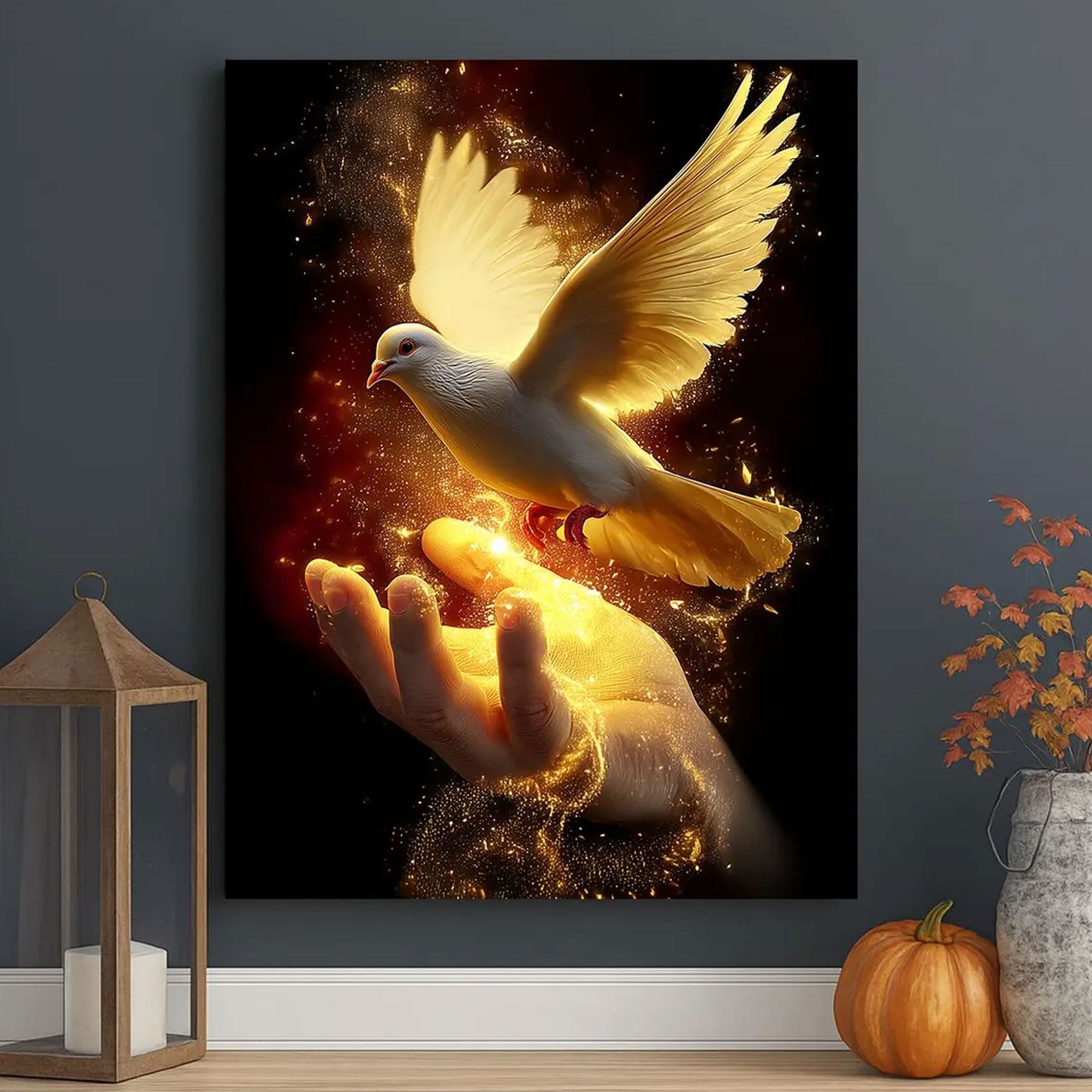 Holy Spirit Dove Canvas Print, Christian Faith Wall Art, Symbol of Divine Presence and Light, Spiritual Home Decor, Inspirational Religious Gift