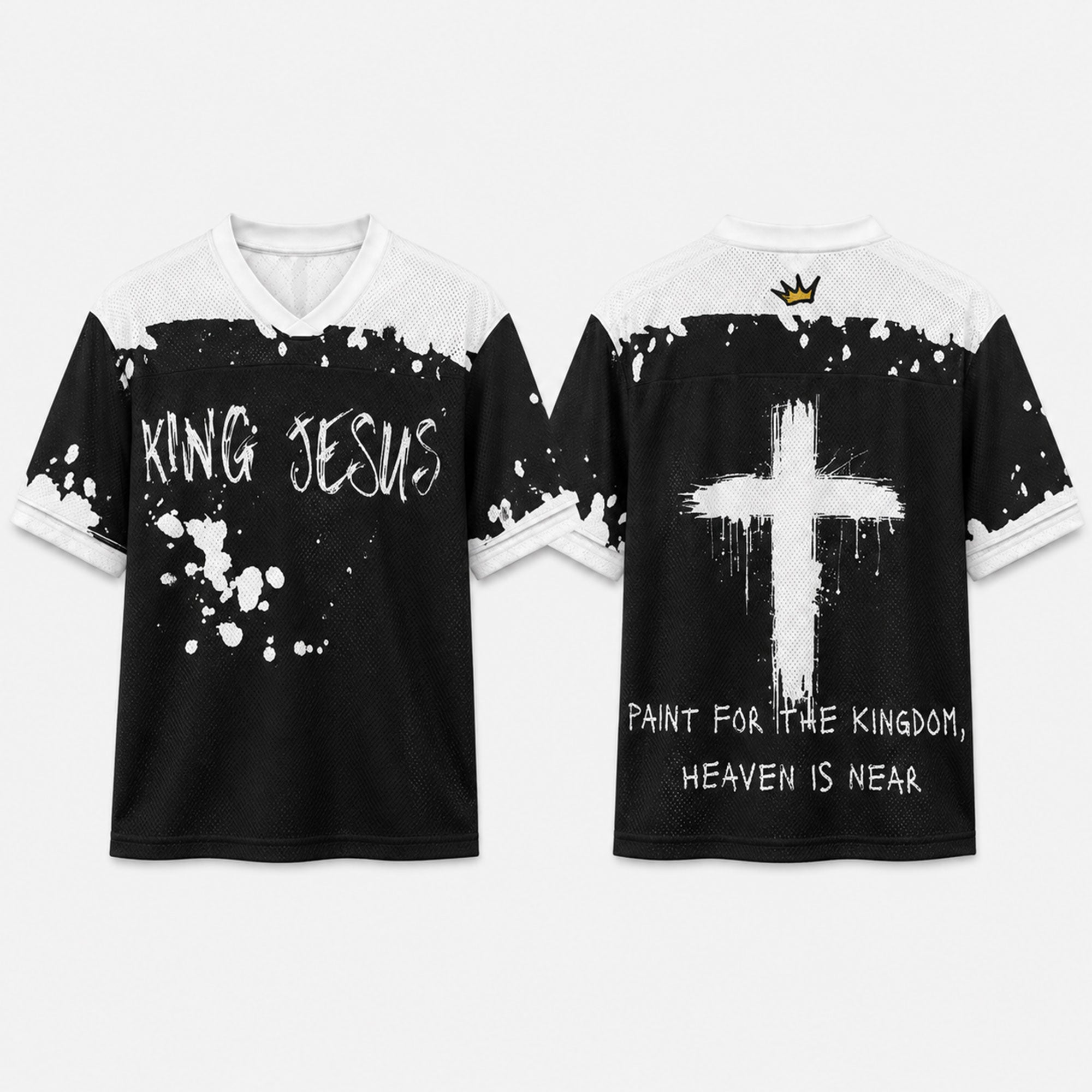King Jesus Cross Mesh Jersey, Paint for the Kingdom Christian Apparel