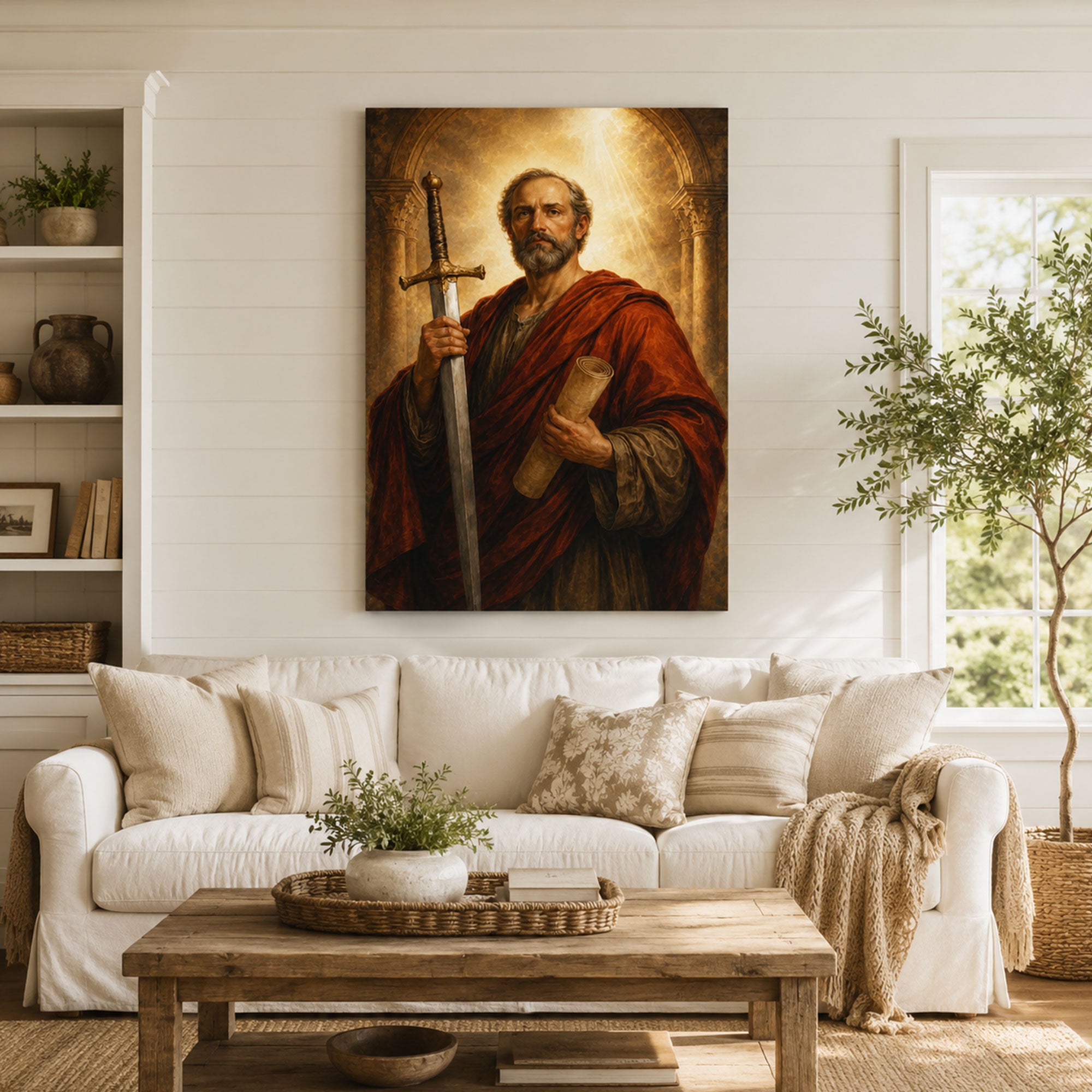 St. Paul the Apostle Canvas Print, Catholic Saint Wall Art, Faith Home Decor Gift