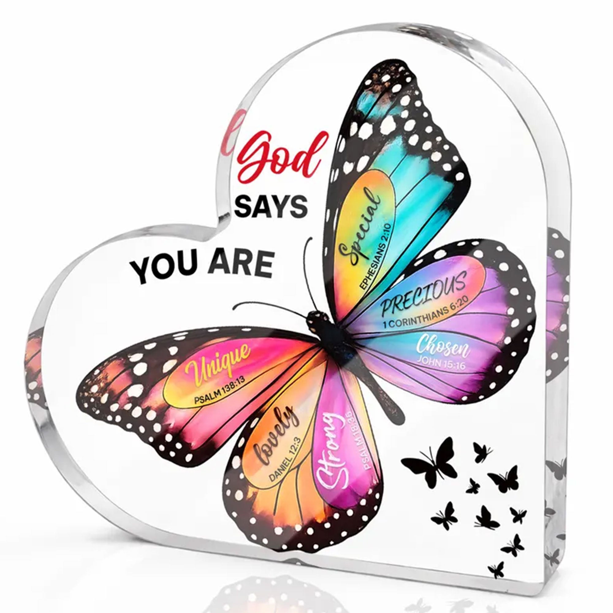 Personalized God Says You Are Acrylic Plaque, Butterfly Christian Gift for Women, Inspirational Faith Decor, Custom Name Religious Keepsake