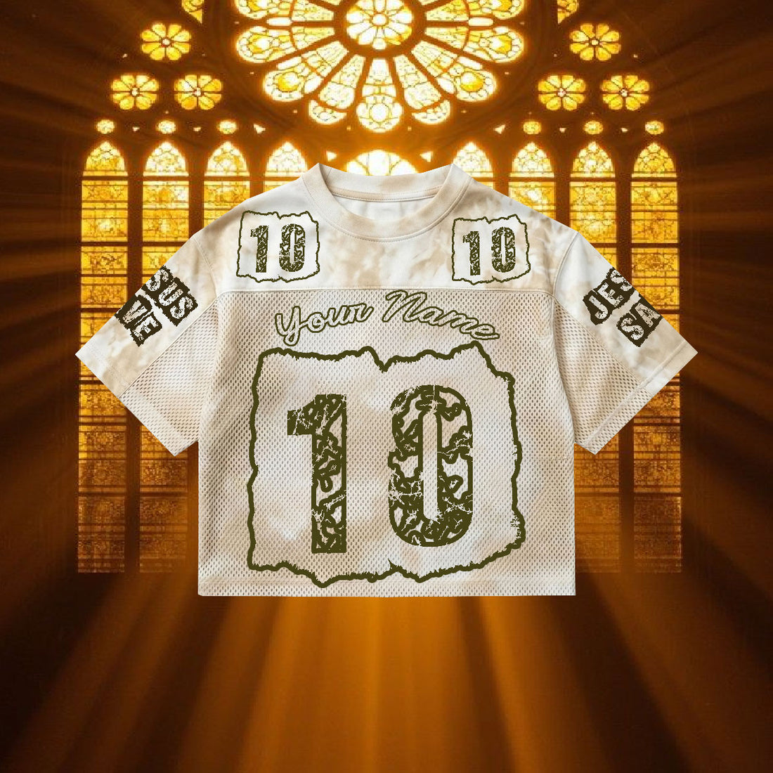 Personalized Jesus Save Me Mesh Jersey, Custom Name and Number Christian Apparel