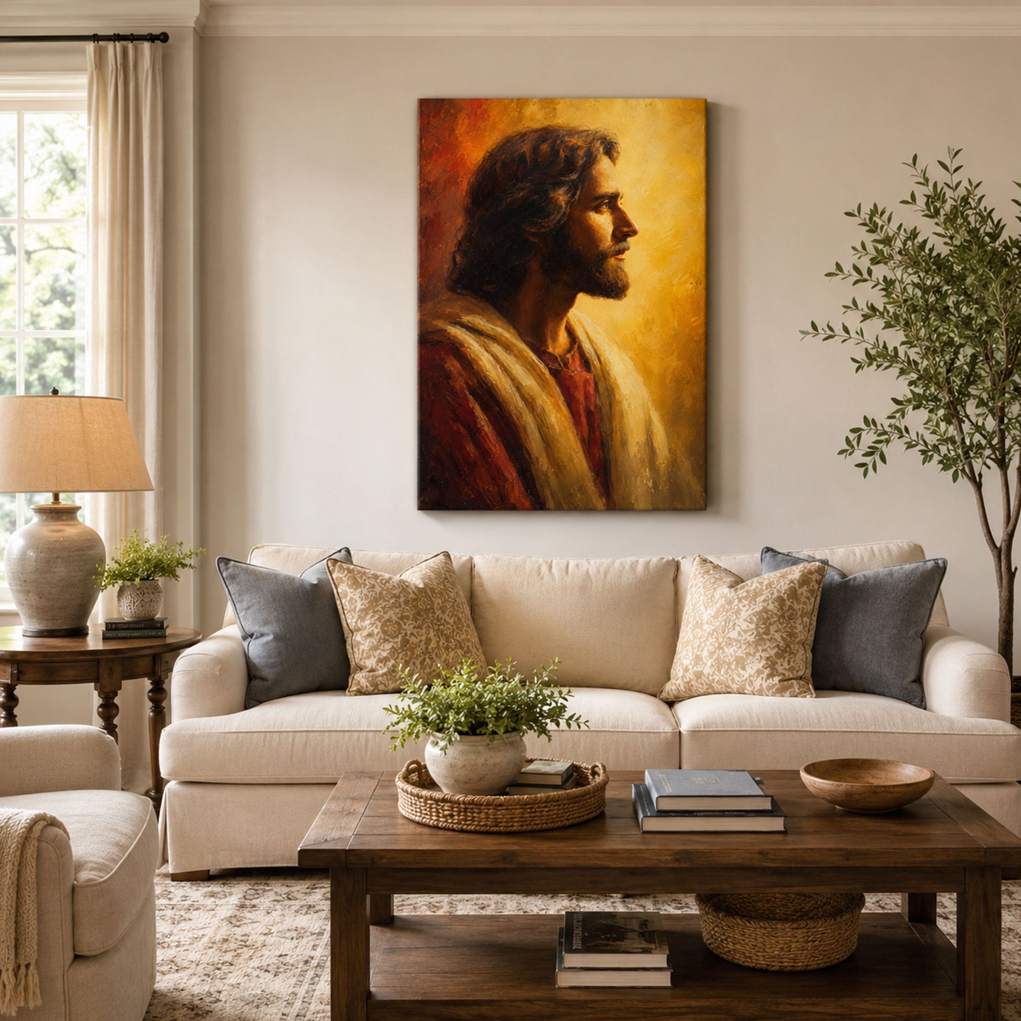 Jesus Christ Side Profile Canvas Print, Christian Home Decor