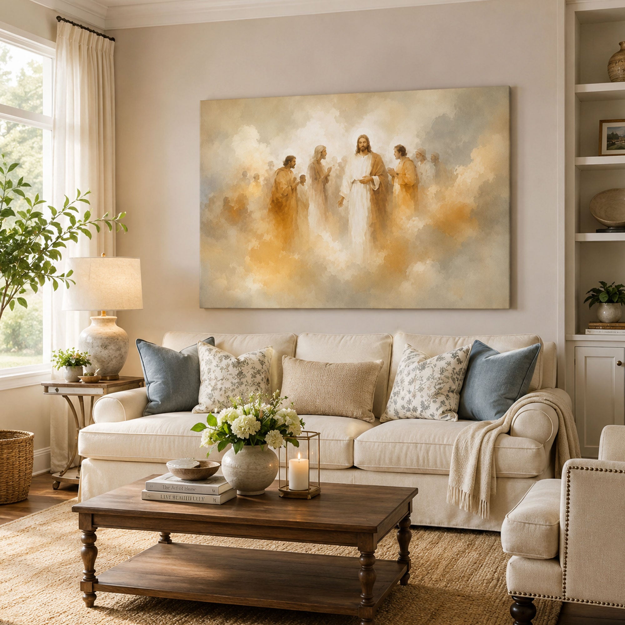 Transfiguration of Jesus Canvas Print, Biblical Christian Wall Art, Light of Christ Faith Home Decor Gift